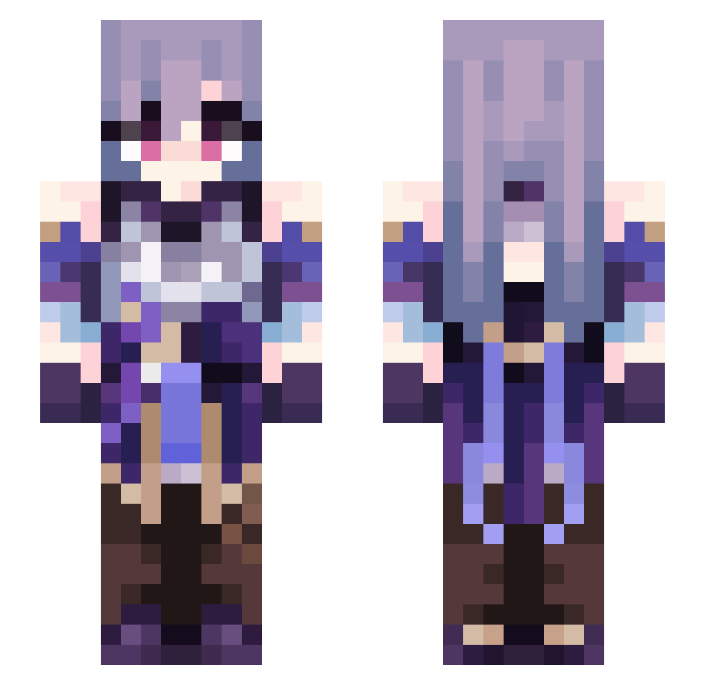 iuYq Minecraft skin, front and back view