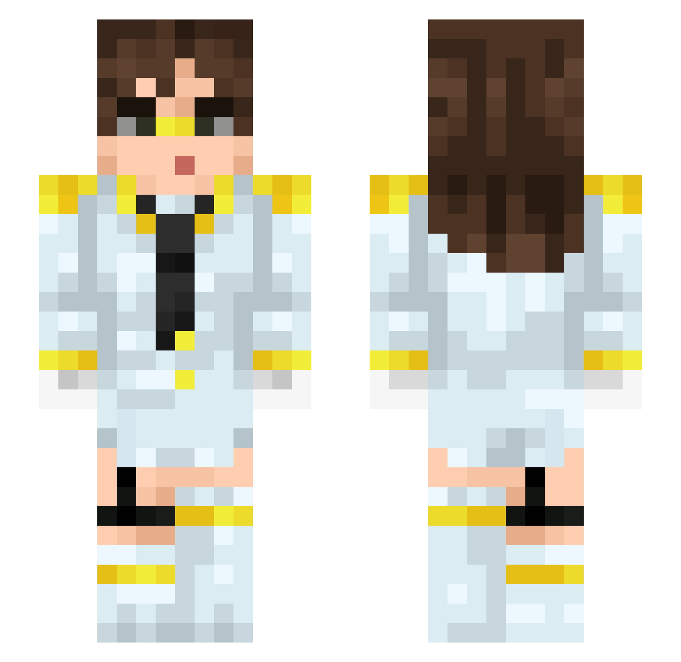 pmpers Minecraft skin, front and back view