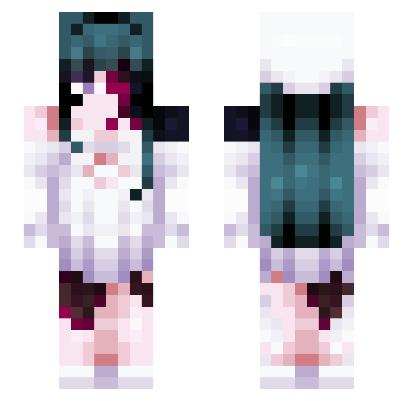 zamnam Minecraft skin, front and back view