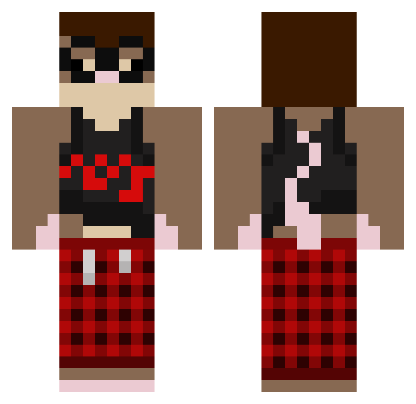 Usoa Minecraft skin, front and back view