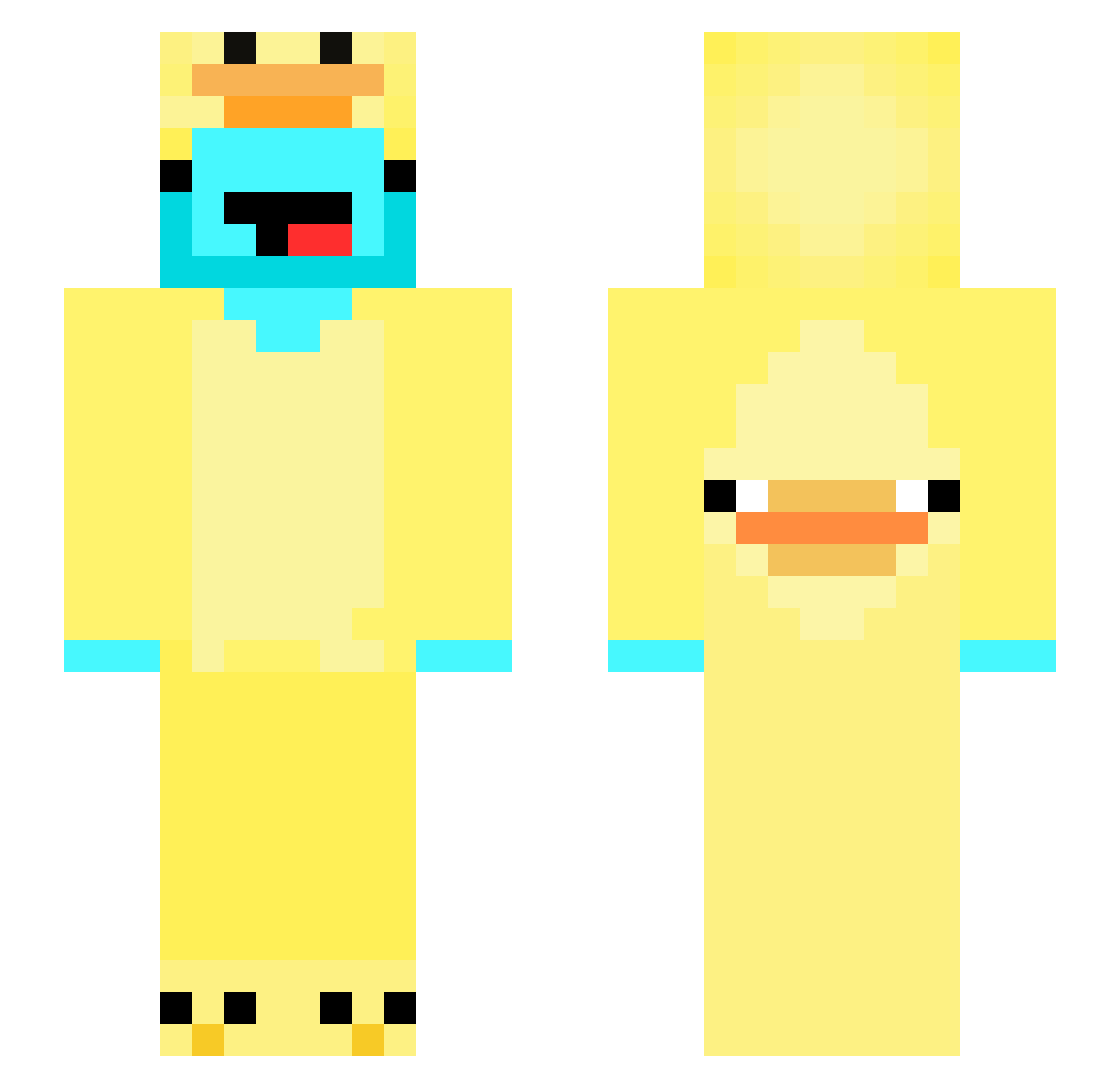 Niniela Minecraft skin, front and back view