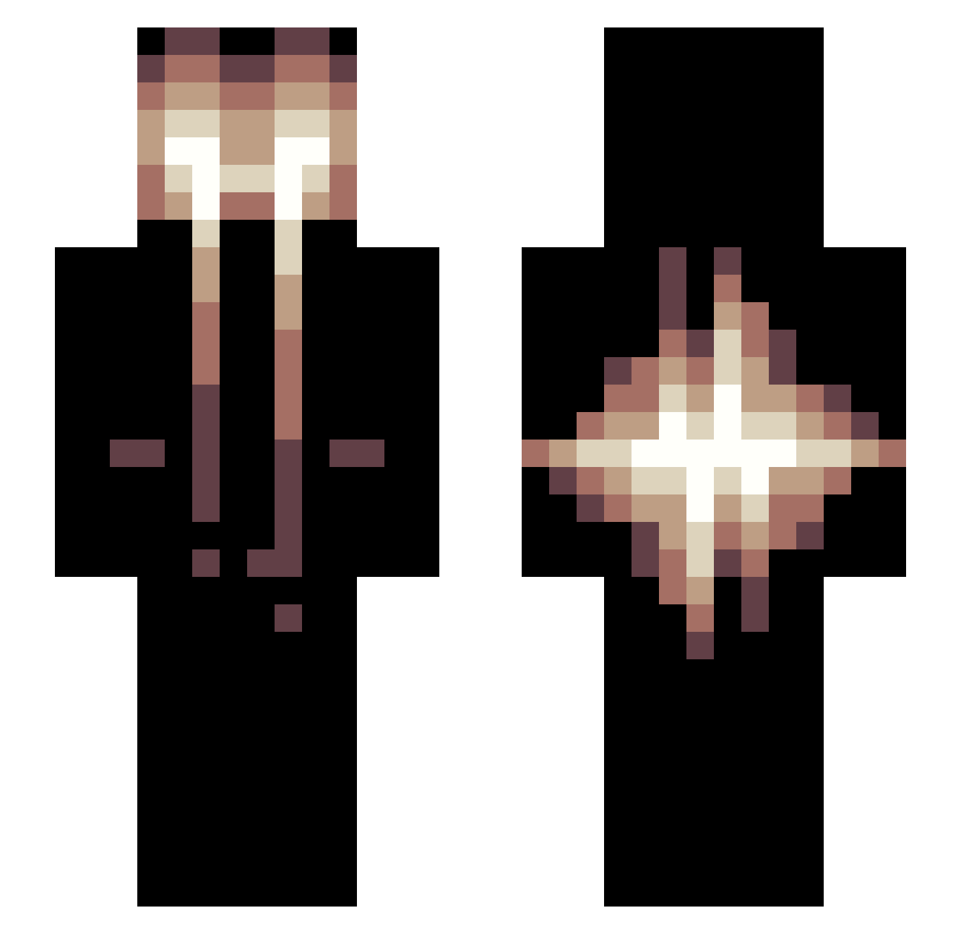 Levaxine Minecraft skin, front and back view