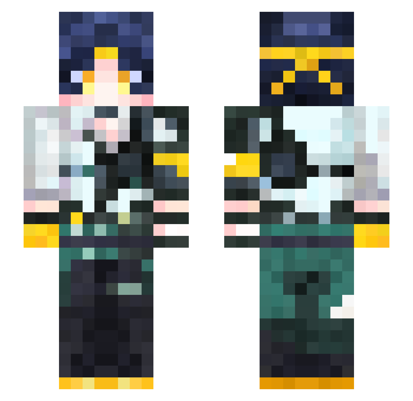 Mehrak709 Minecraft skin, front and back view