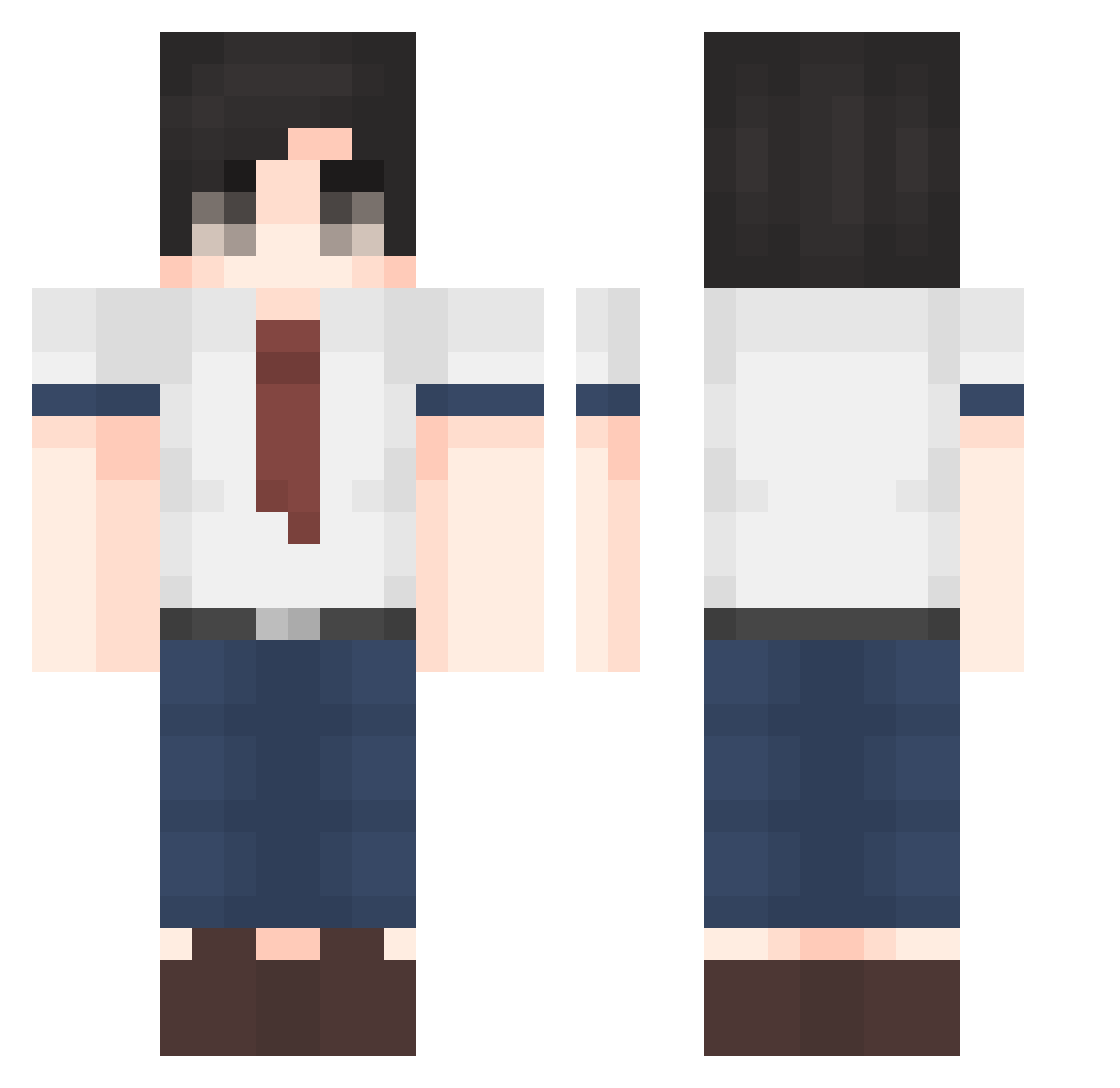 uvmias Minecraft skin, front and back view