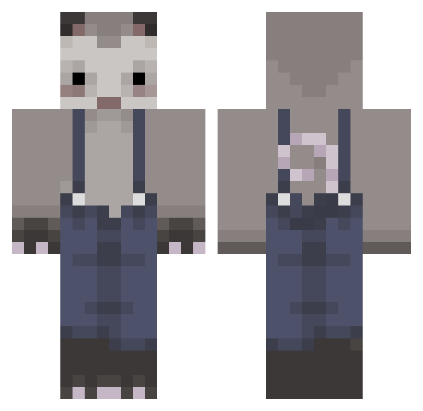 Barnabasse Minecraft skin, front and back view