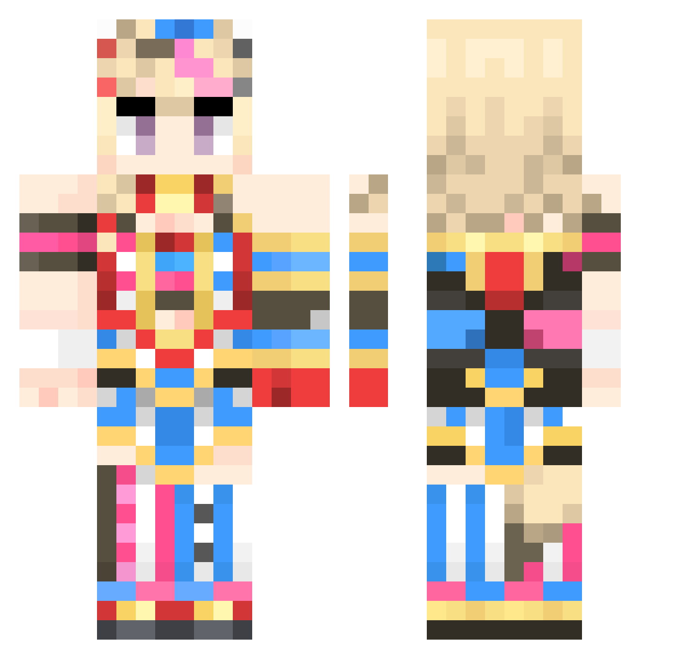 Sylphs Minecraft skin, front and back view