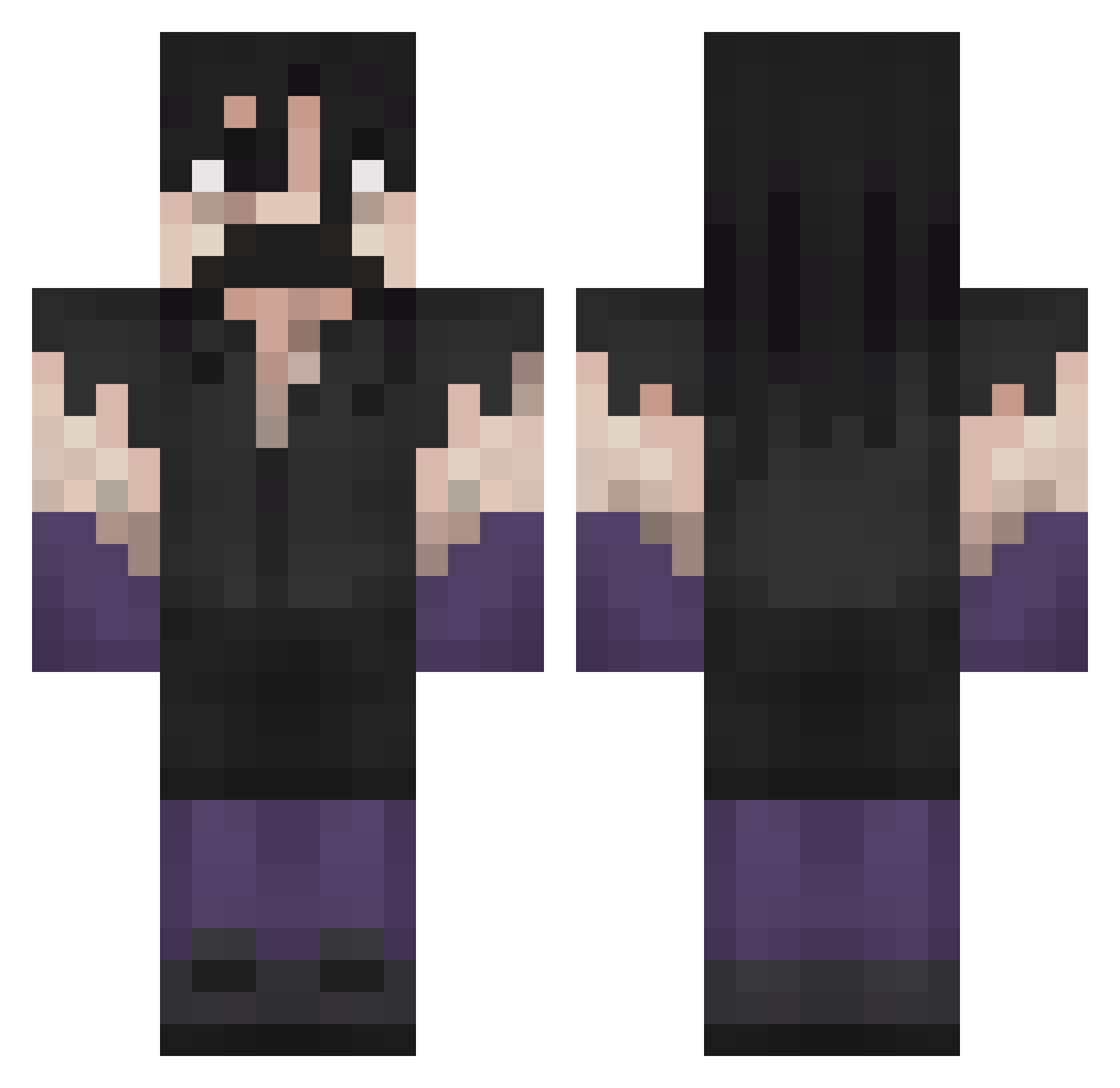 xApollo1010 Minecraft skin, front and back view