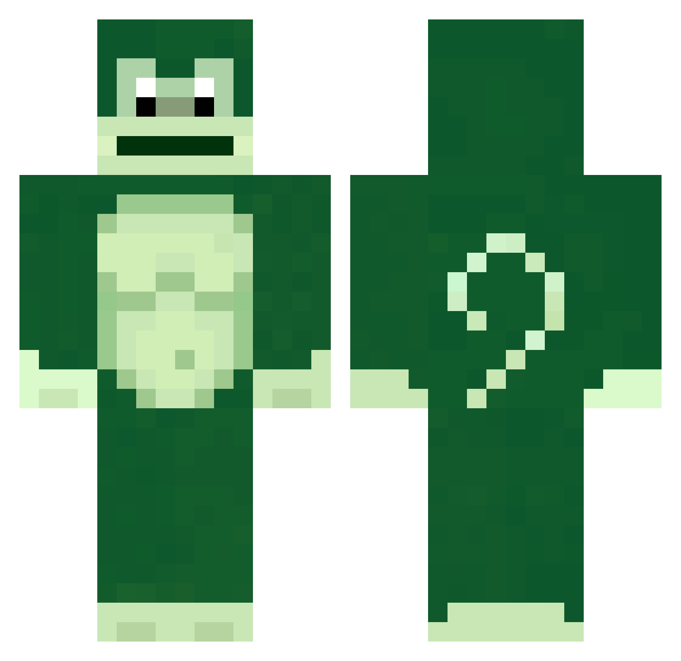 ApeMuncher Minecraft skin, front and back view
