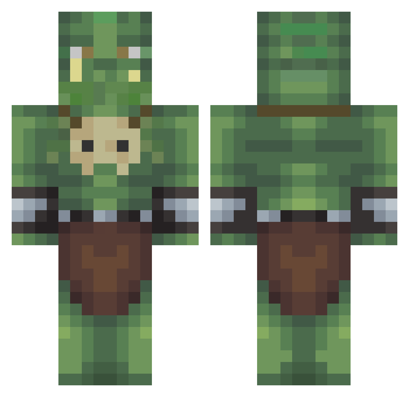 Gobelou Minecraft skin, front and back view