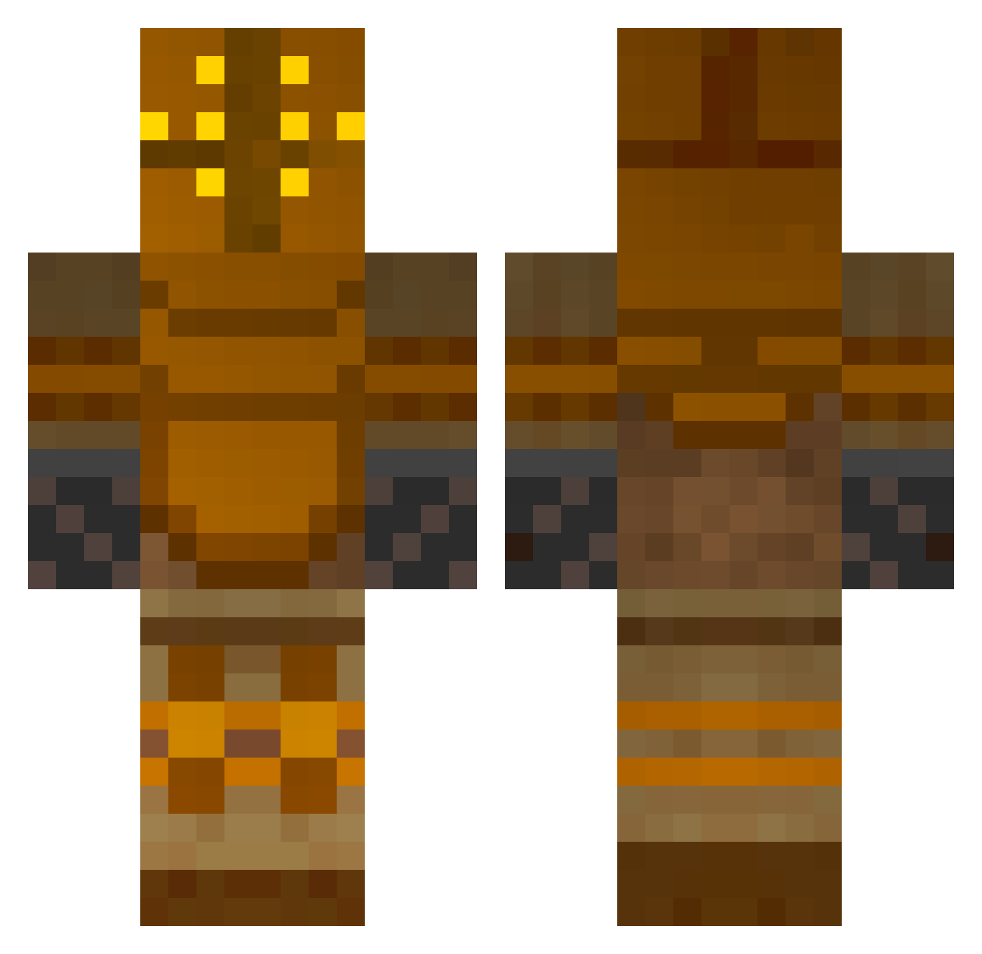 CAVALIER Minecraft skin, front and back view