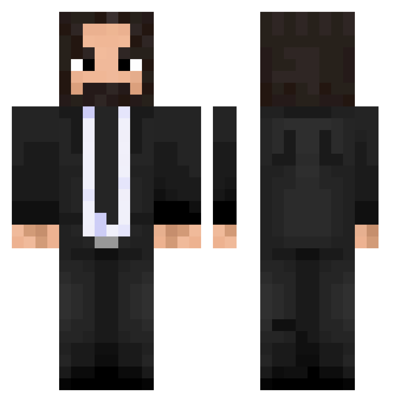 Roussette Minecraft skin, front and back view