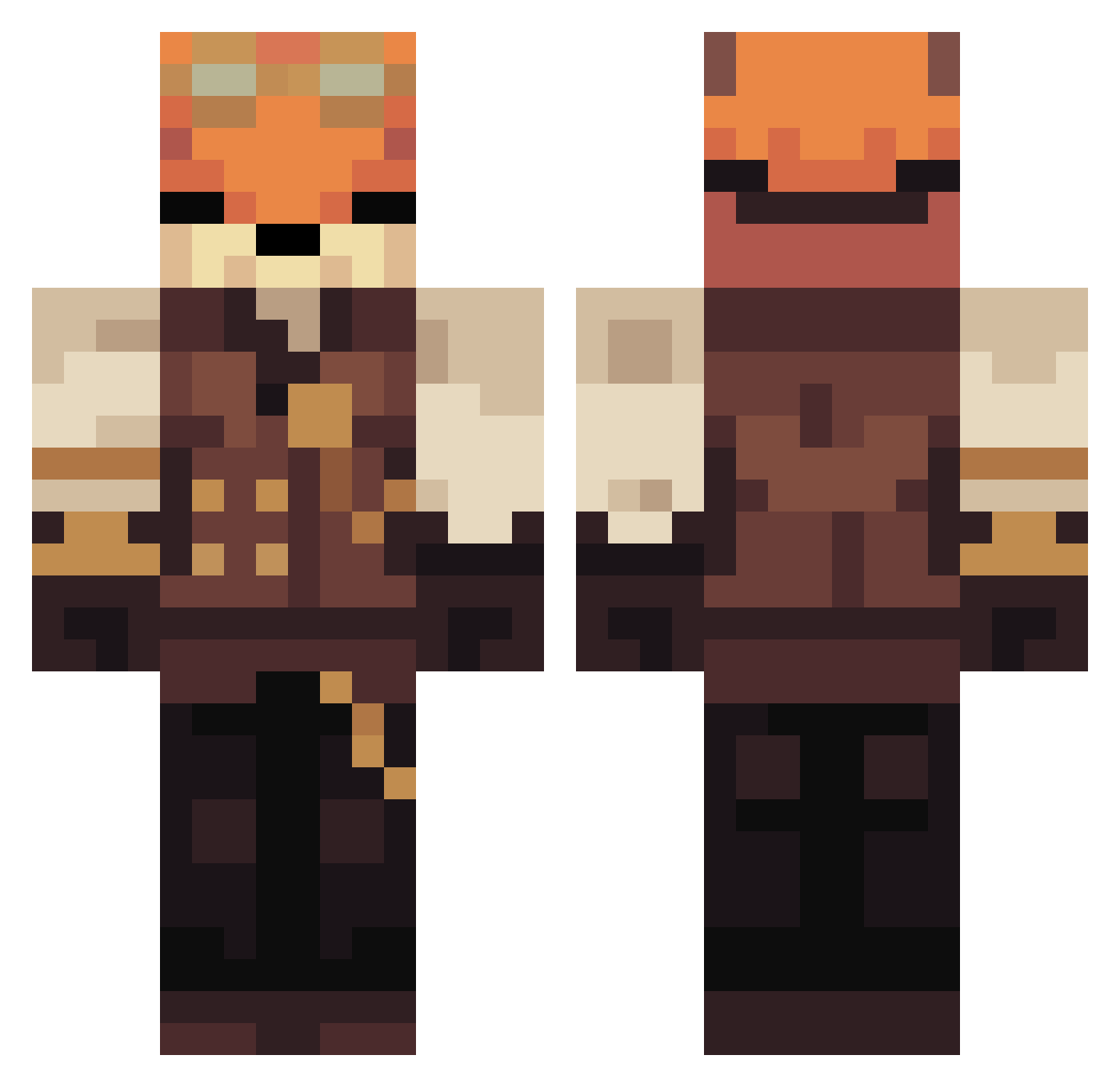 turninkaikai Minecraft skin, front and back view