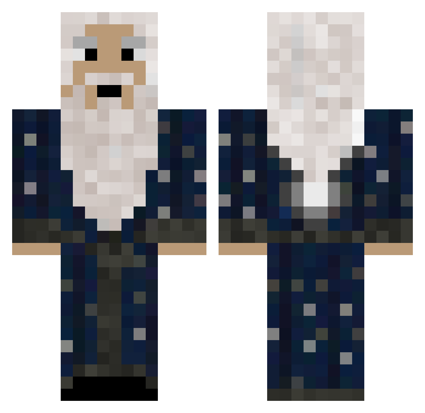 Tohunga Minecraft skin, front and back view