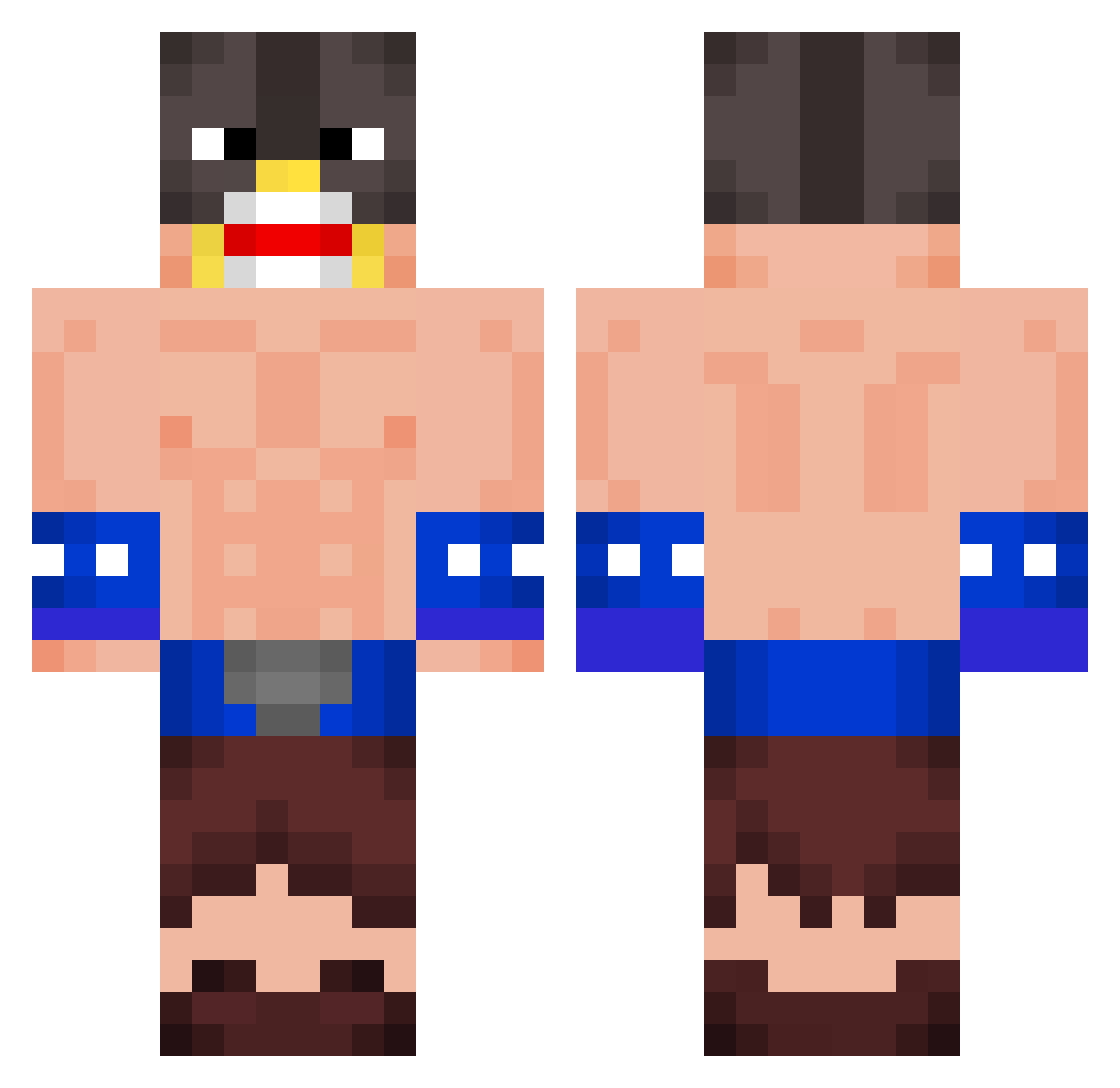 WhoIsPriska Minecraft skin, front and back view