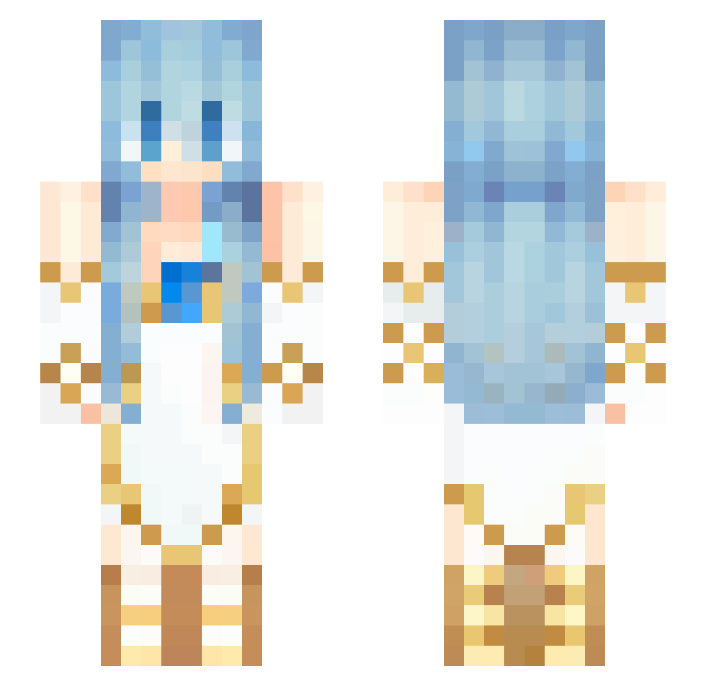 Locrail Minecraft skin, front and back view