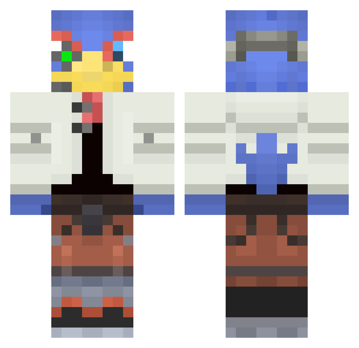 Manatees Minecraft skin, front and back view