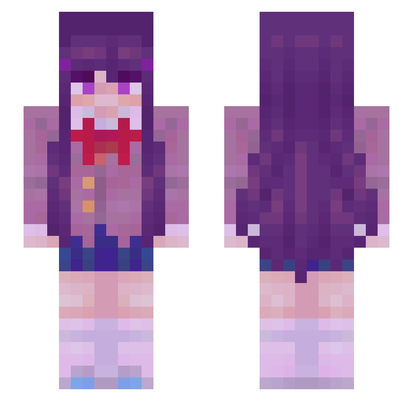Thugshake99 Minecraft skin, front and back view