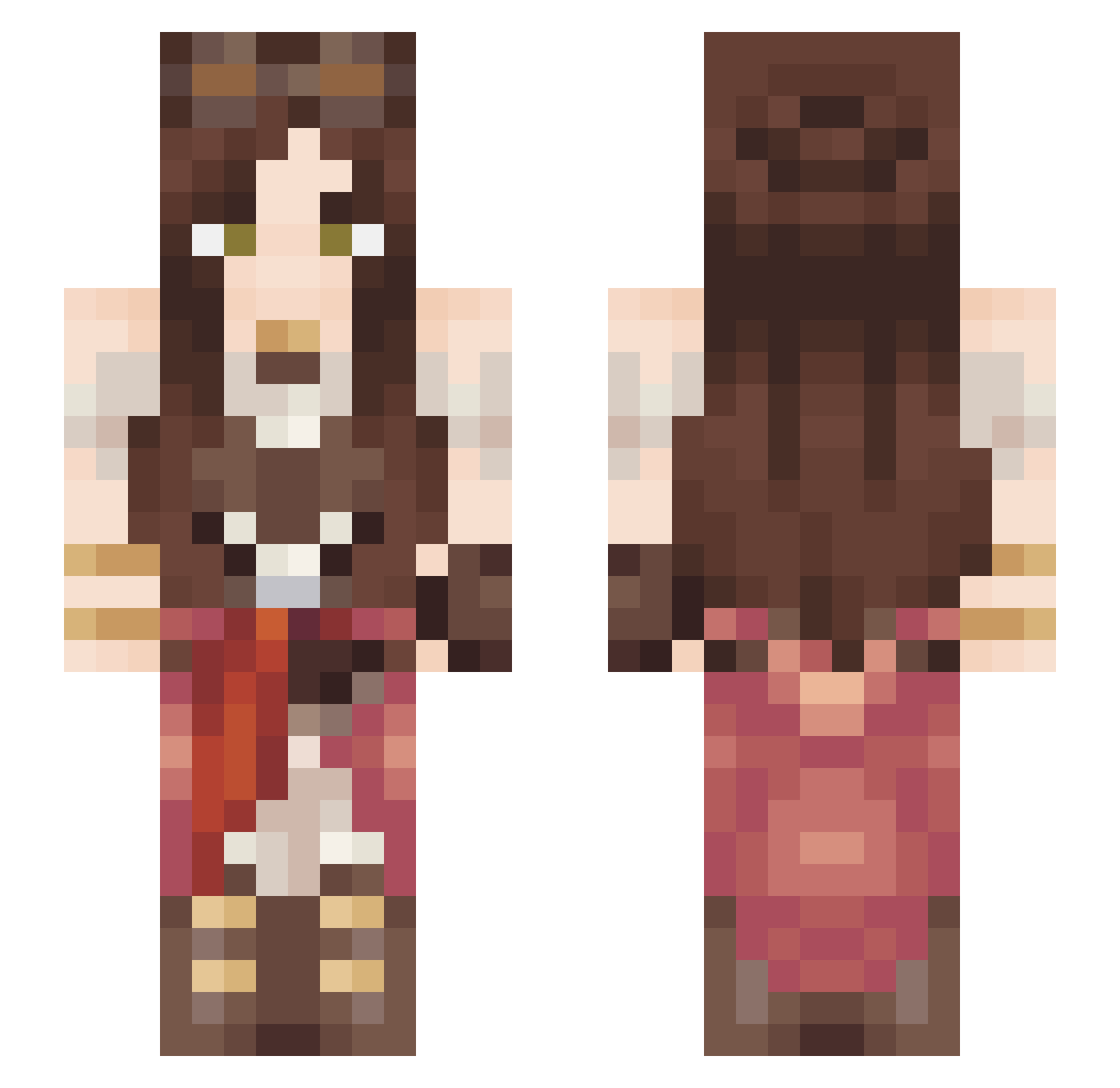 TheGayCarrot Minecraft skin, front and back view