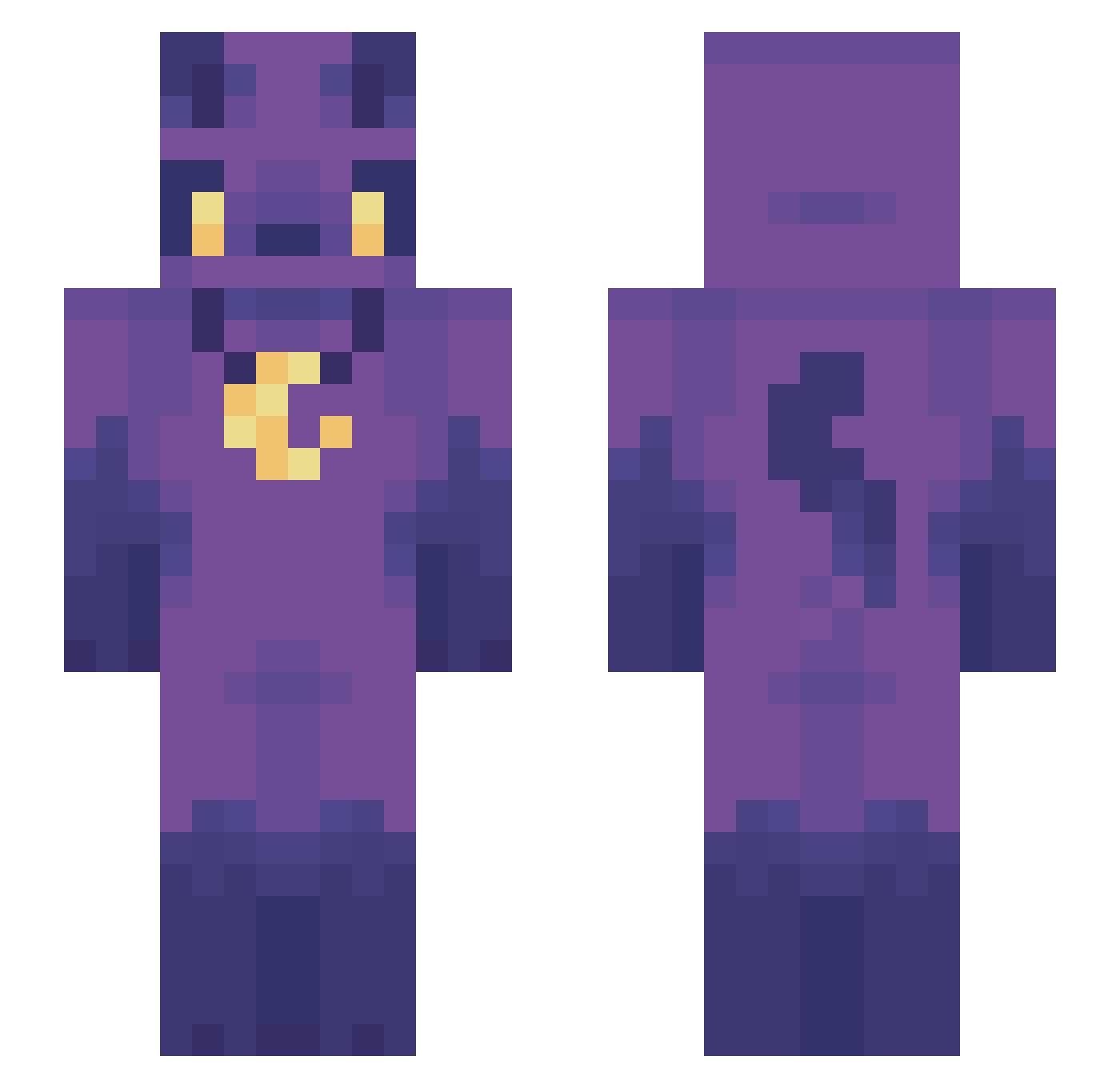 Pepstilence Minecraft skin, front and back view