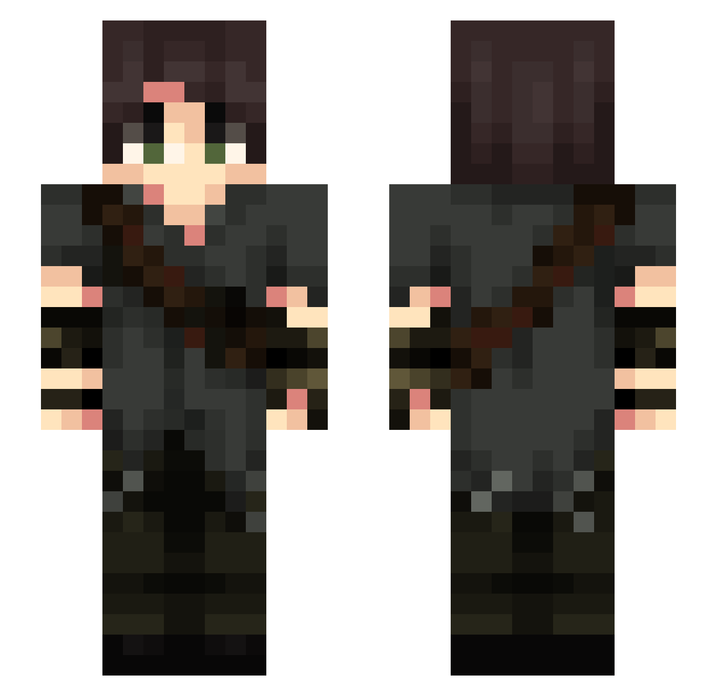 Artemiswoken Minecraft skin, front and back view