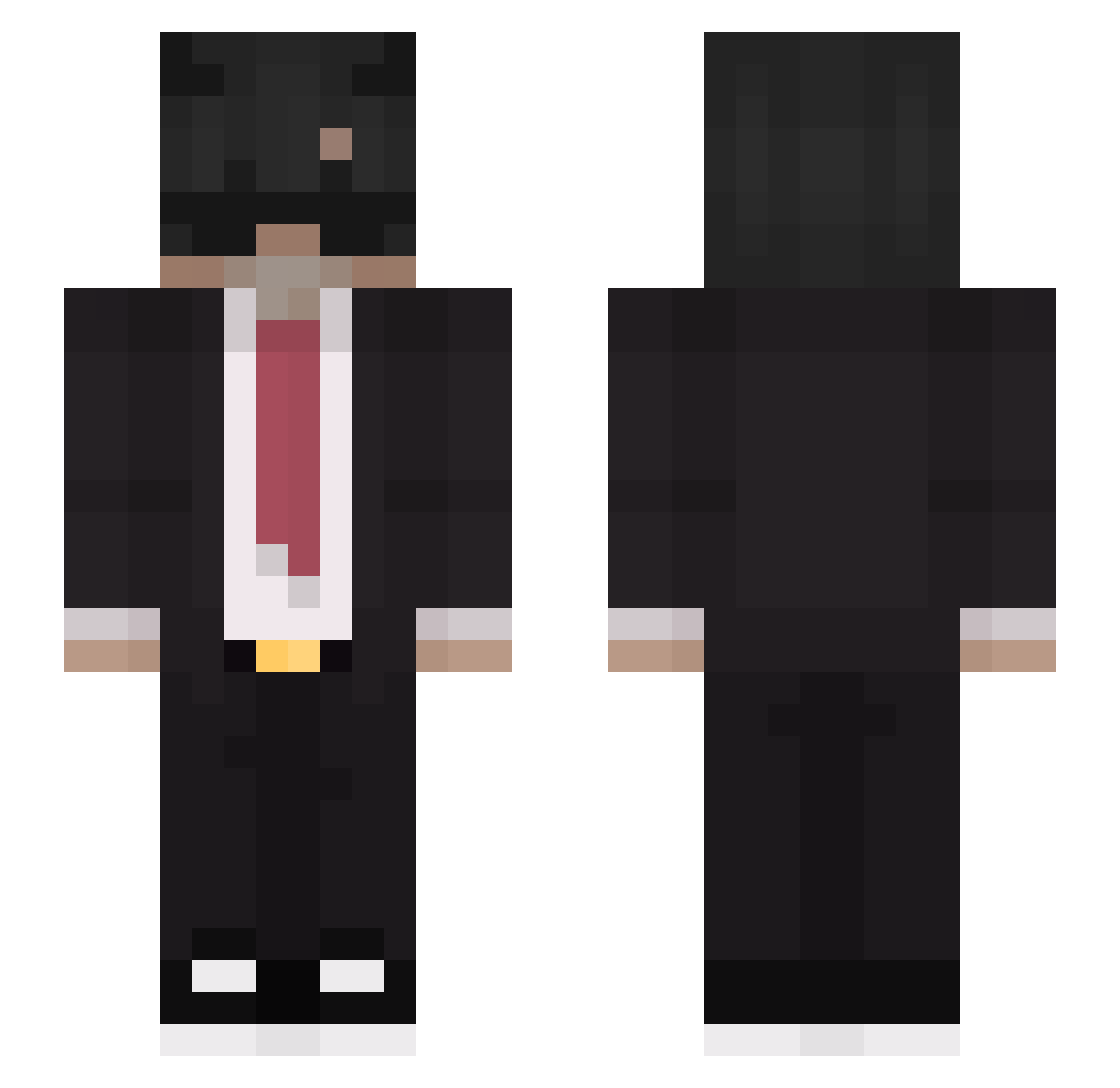 TheL0st1 Minecraft skin, front and back view