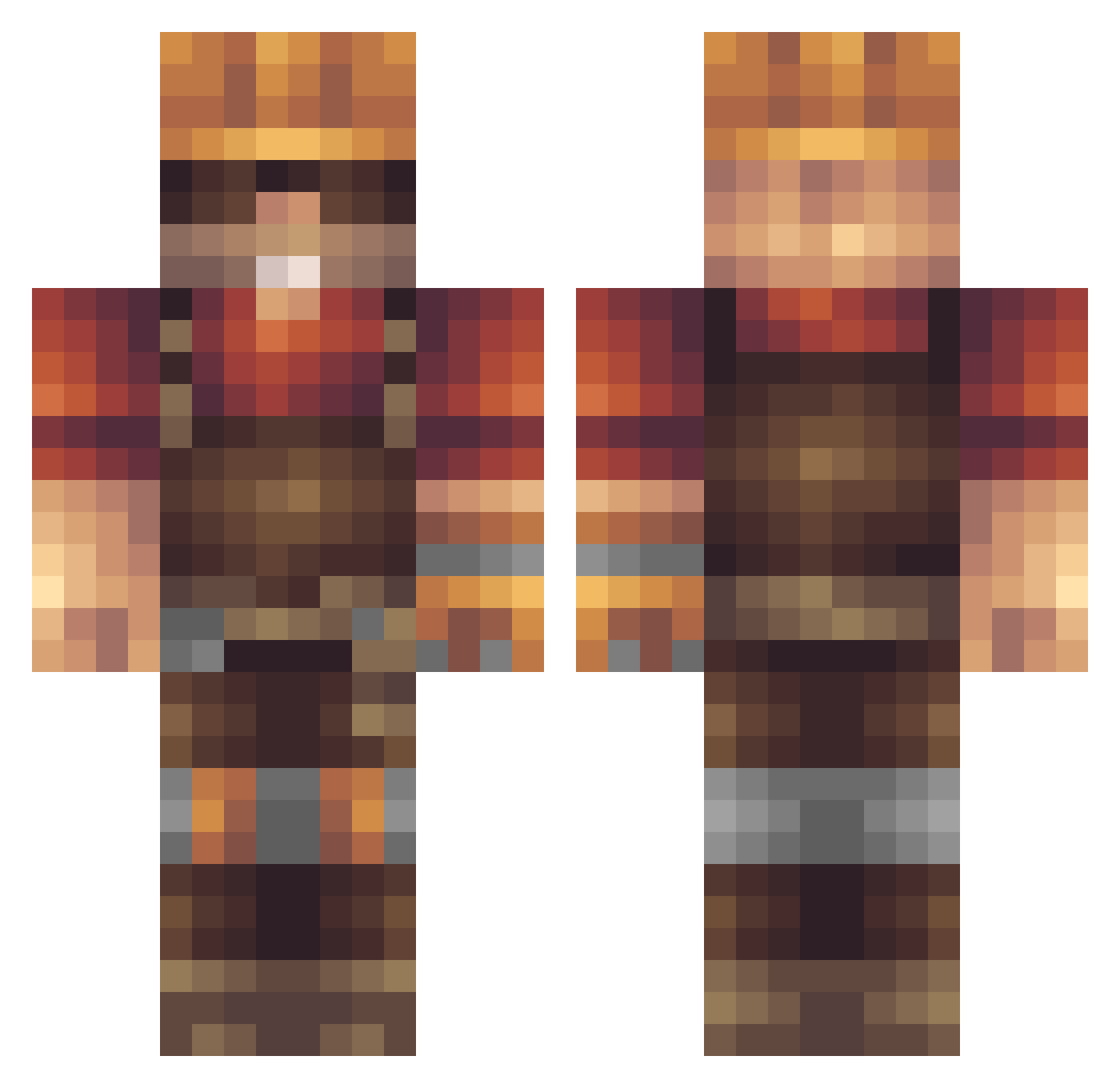robotica34 Minecraft skin, front and back view