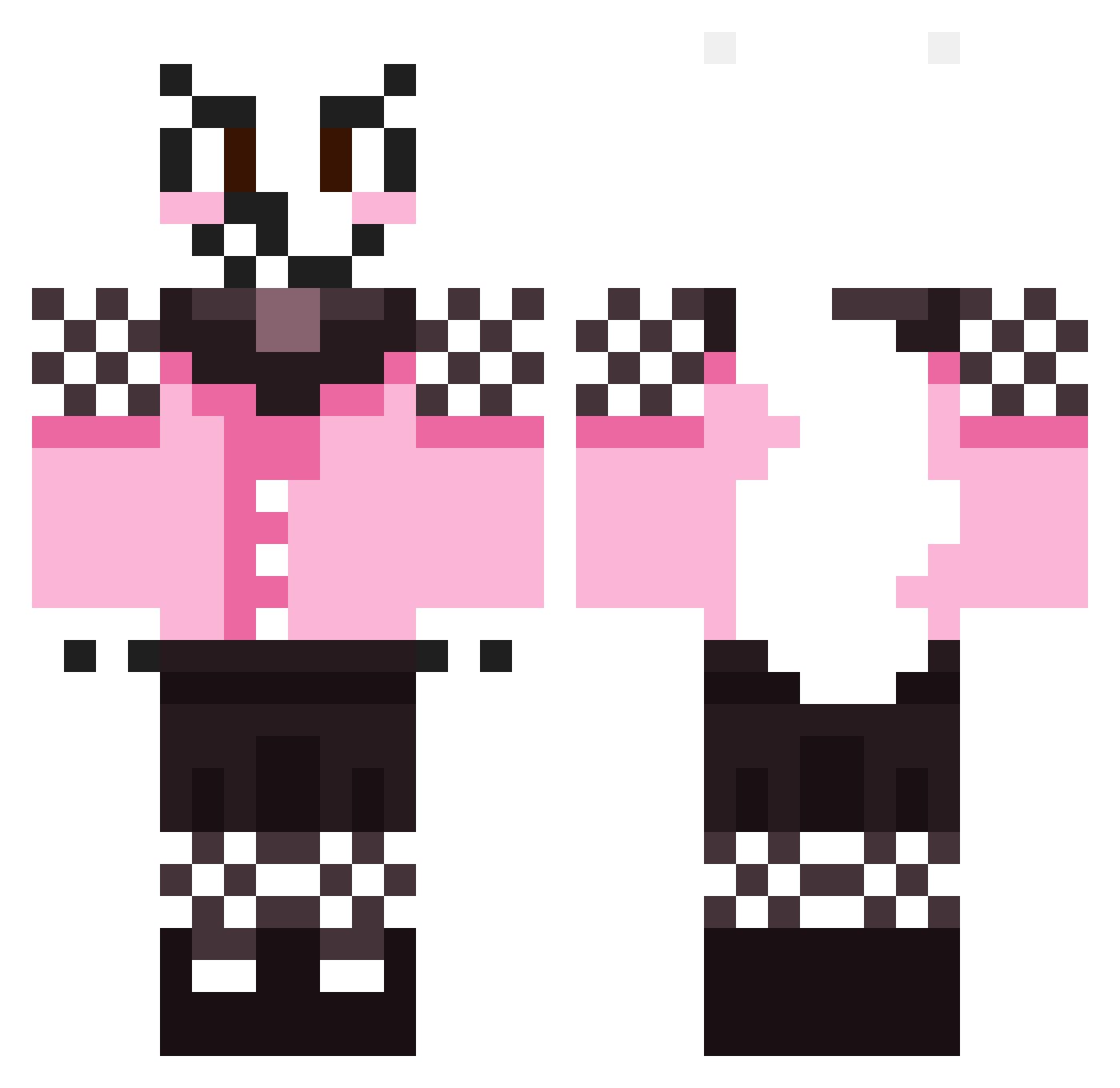 JunoFoppy Minecraft skin, front and back view