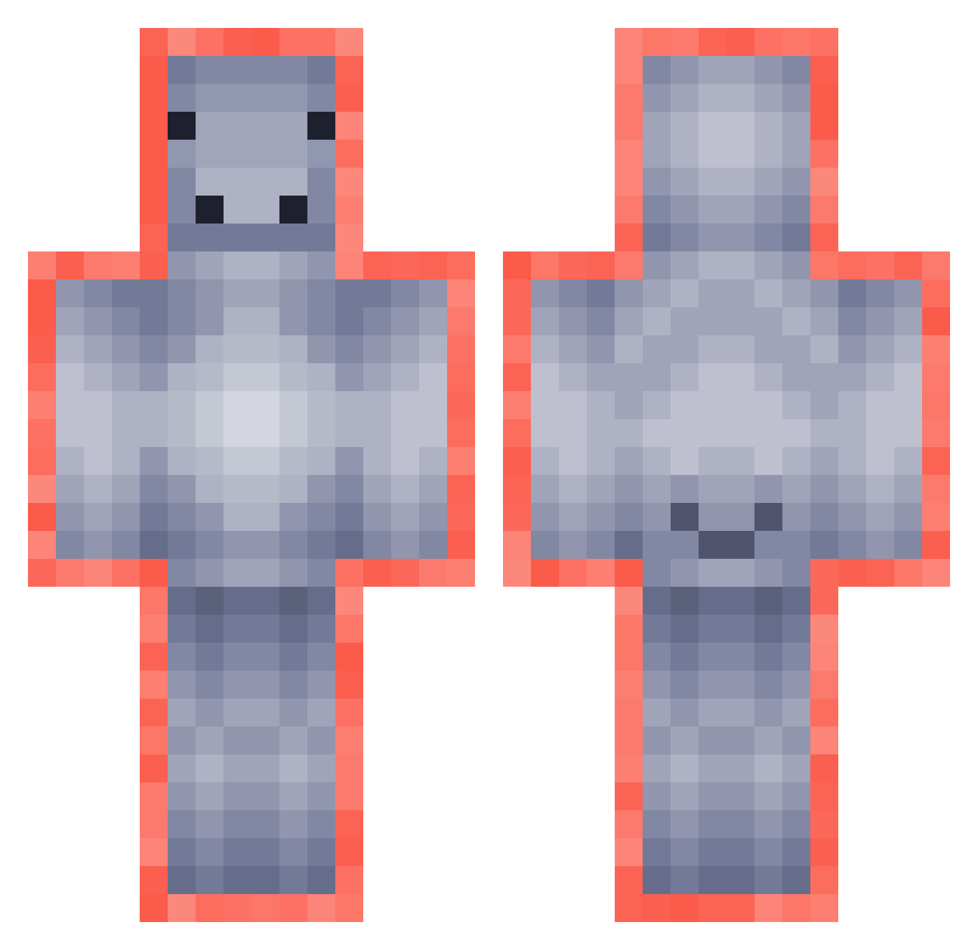 SpiderThom Minecraft skin, front and back view