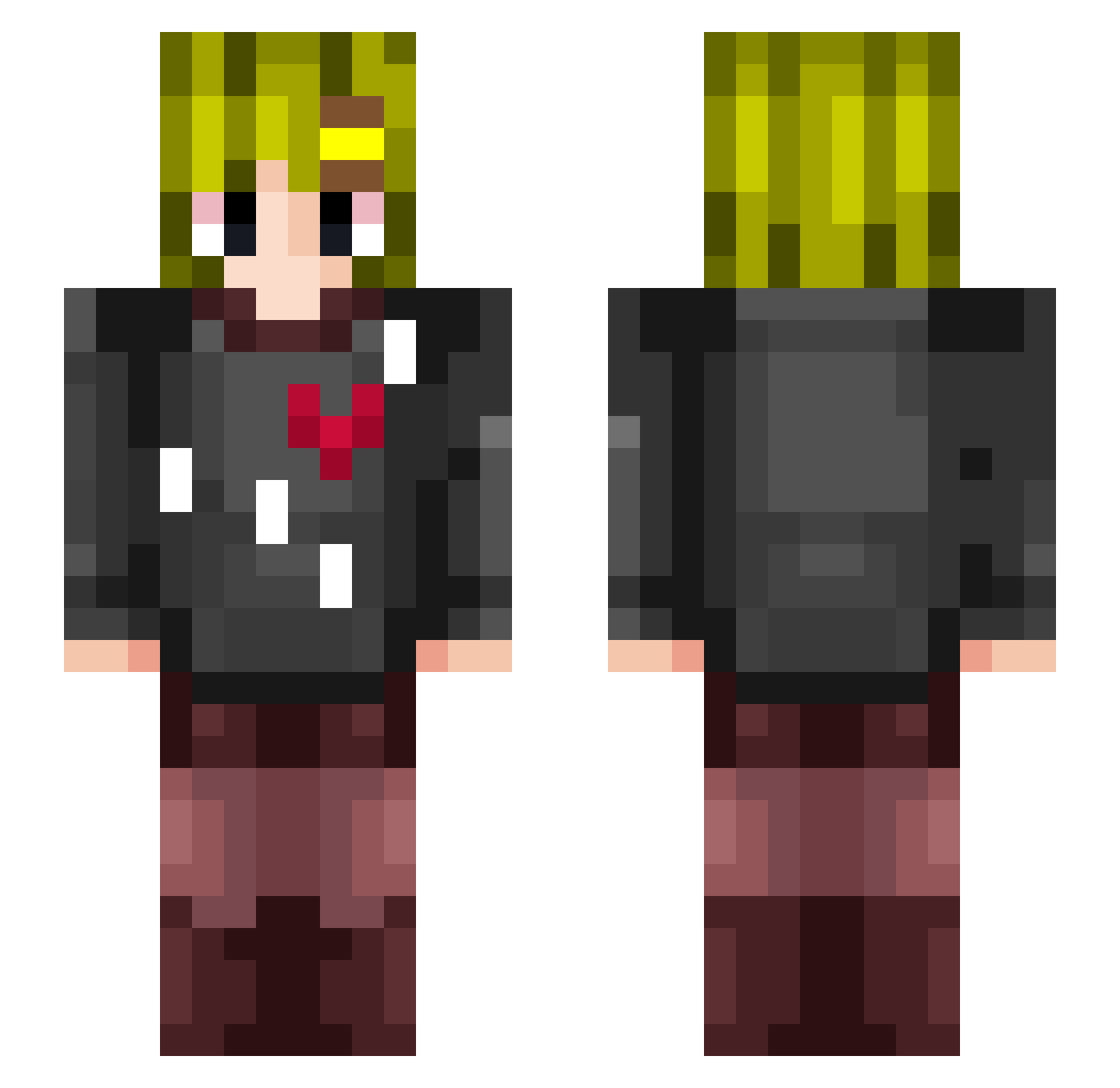 3208ponzu Minecraft skin, front and back view