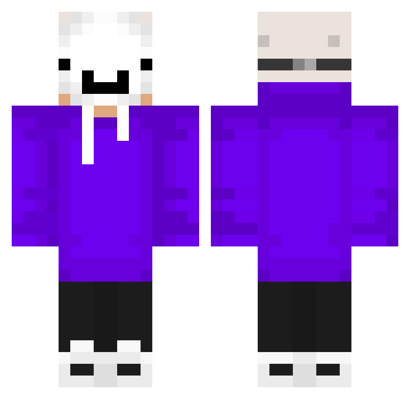 nighTares Minecraft skin, front and back view