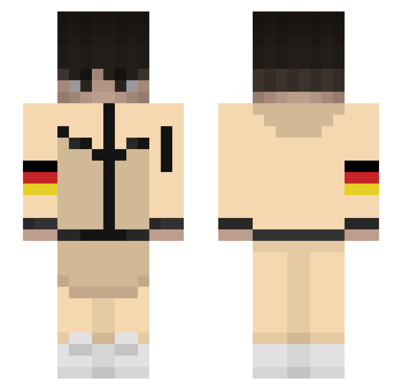 RIPStra Minecraft skin, front and back view