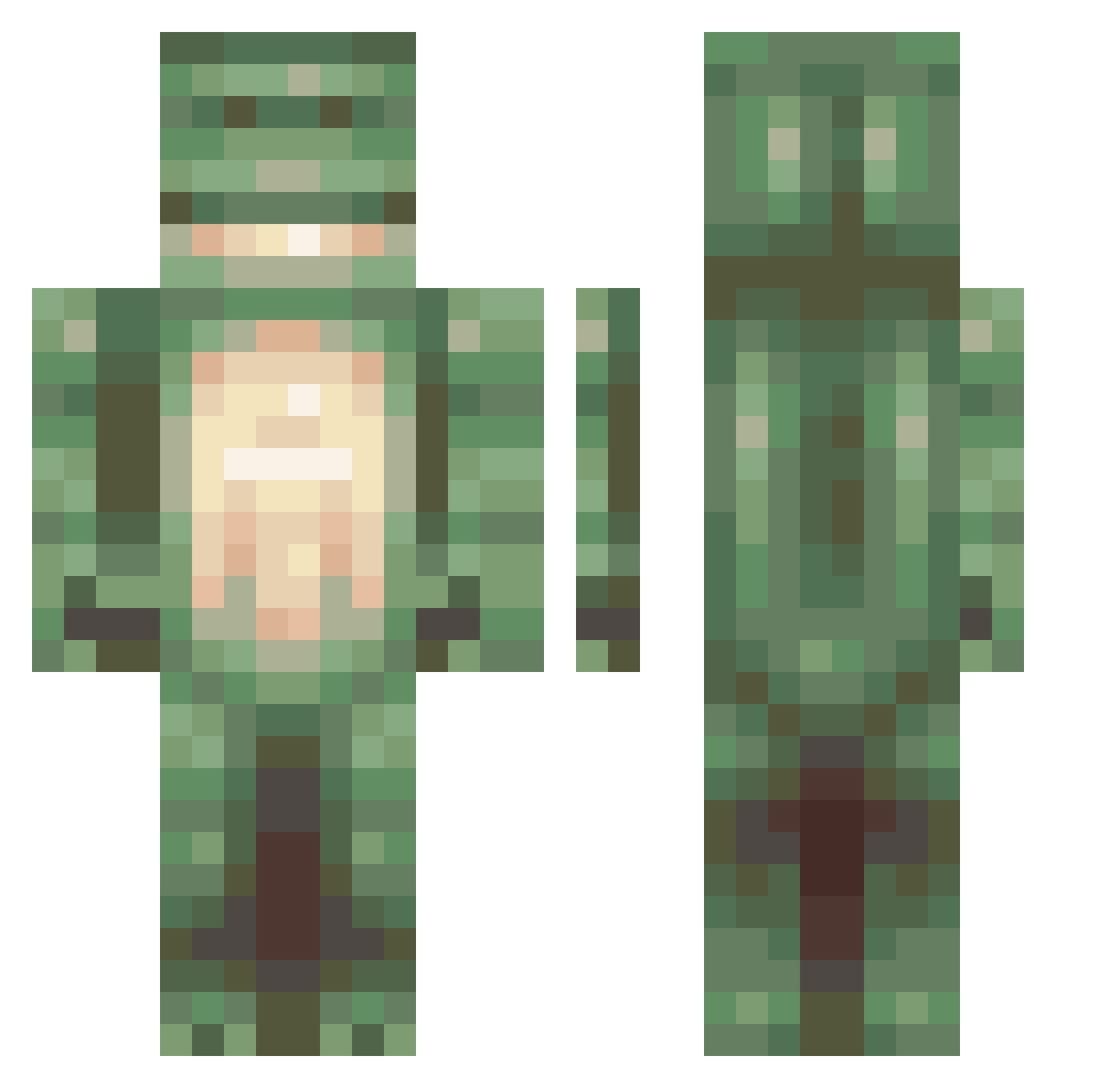 toadkiss Minecraft skin, front and back view