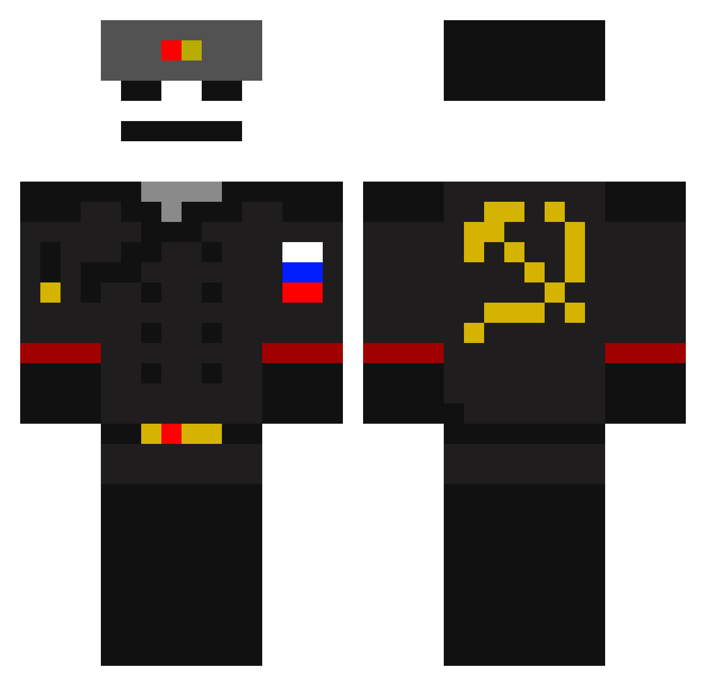 slavniko Minecraft skin, front and back view