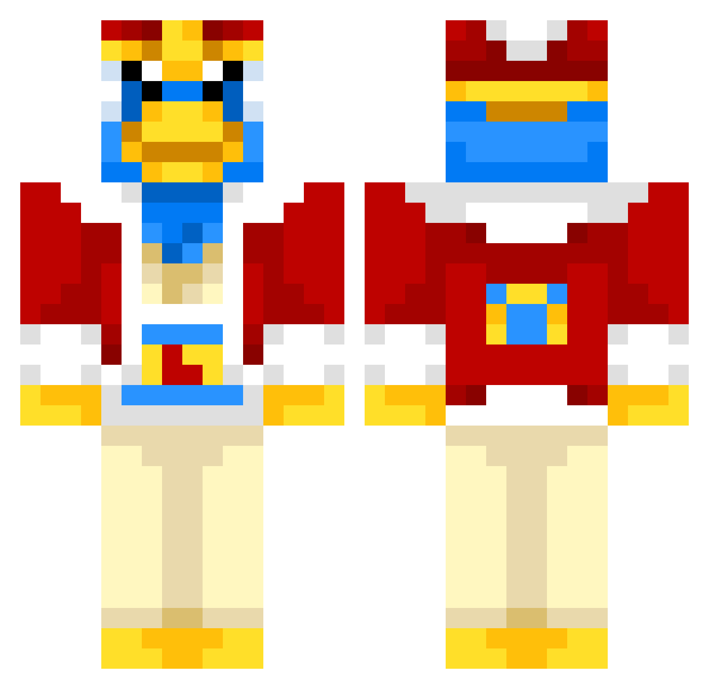 Meeetra Minecraft skin, front and back view
