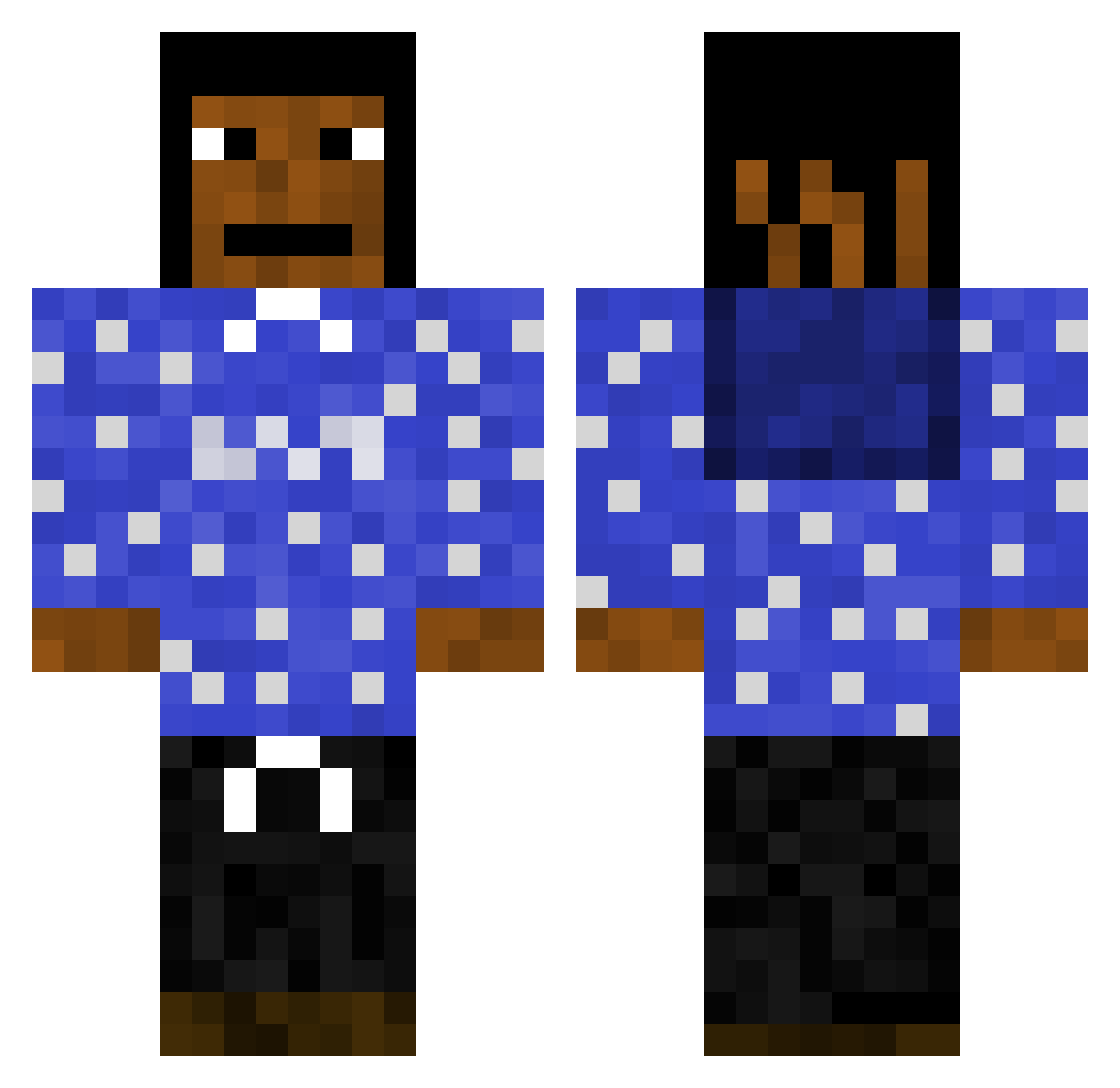 YonatoOFF Minecraft skin, front and back view