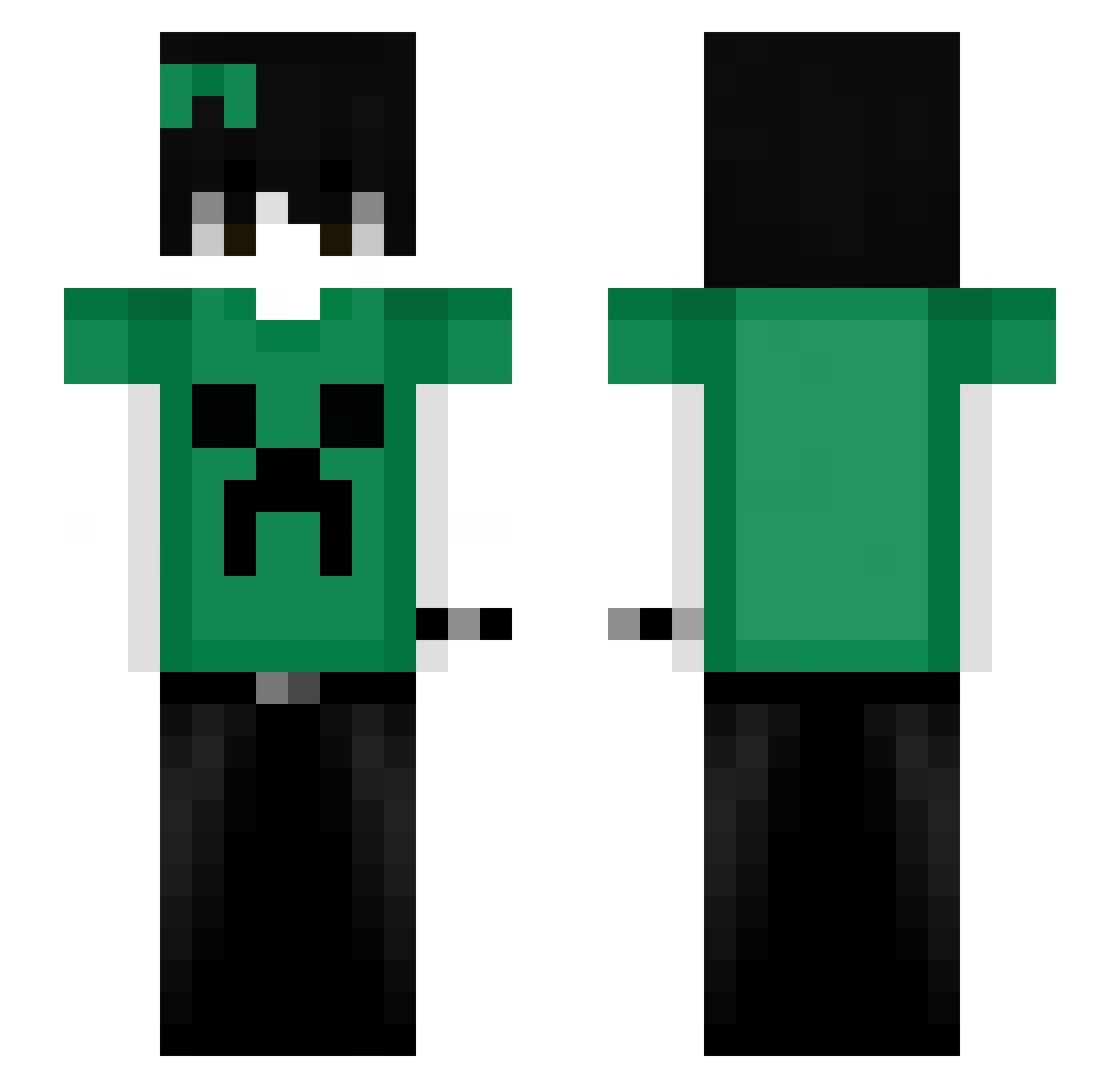 zsarg Minecraft skin, front and back view