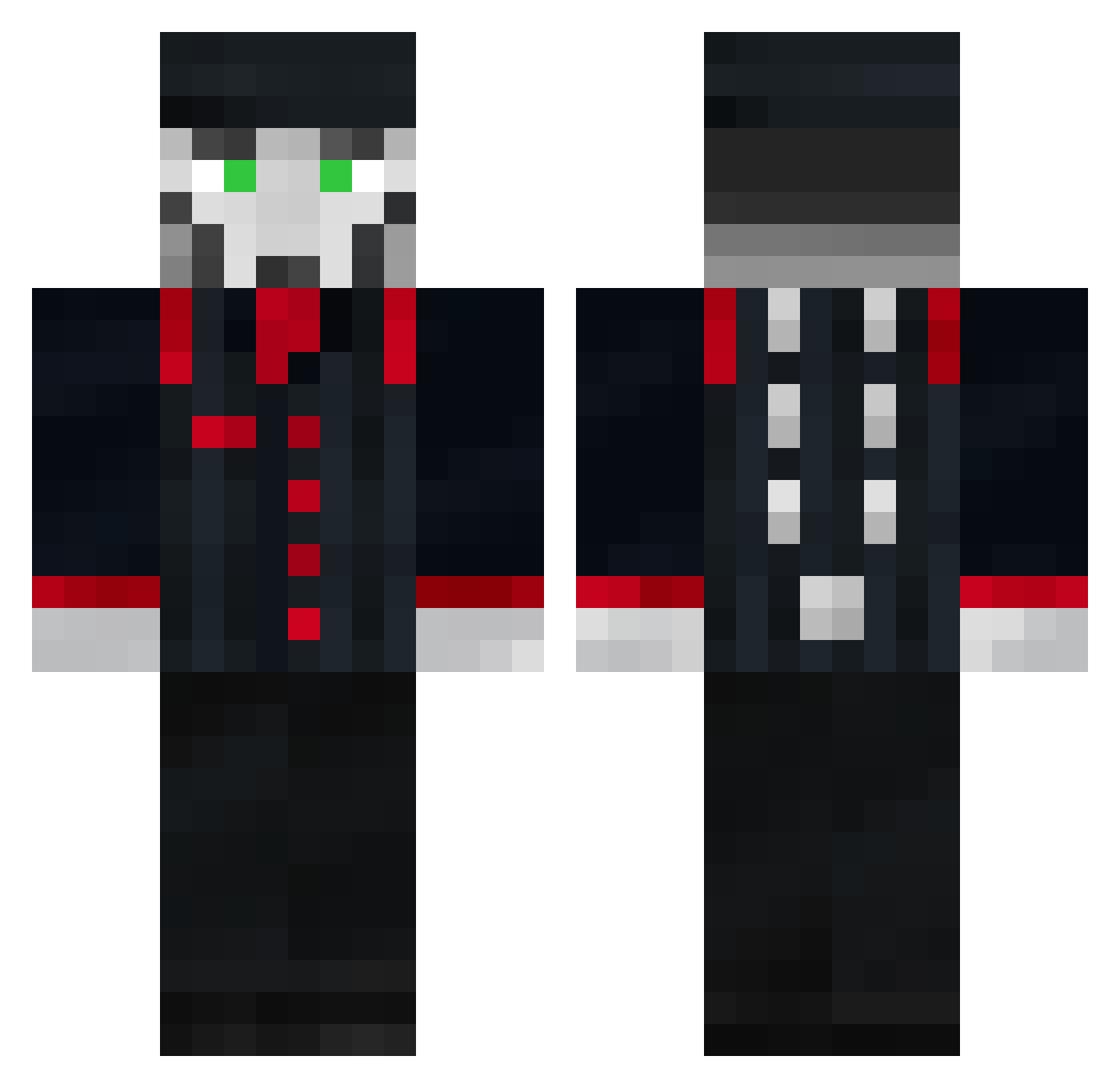 DaBossGuyX Minecraft skin, front and back view