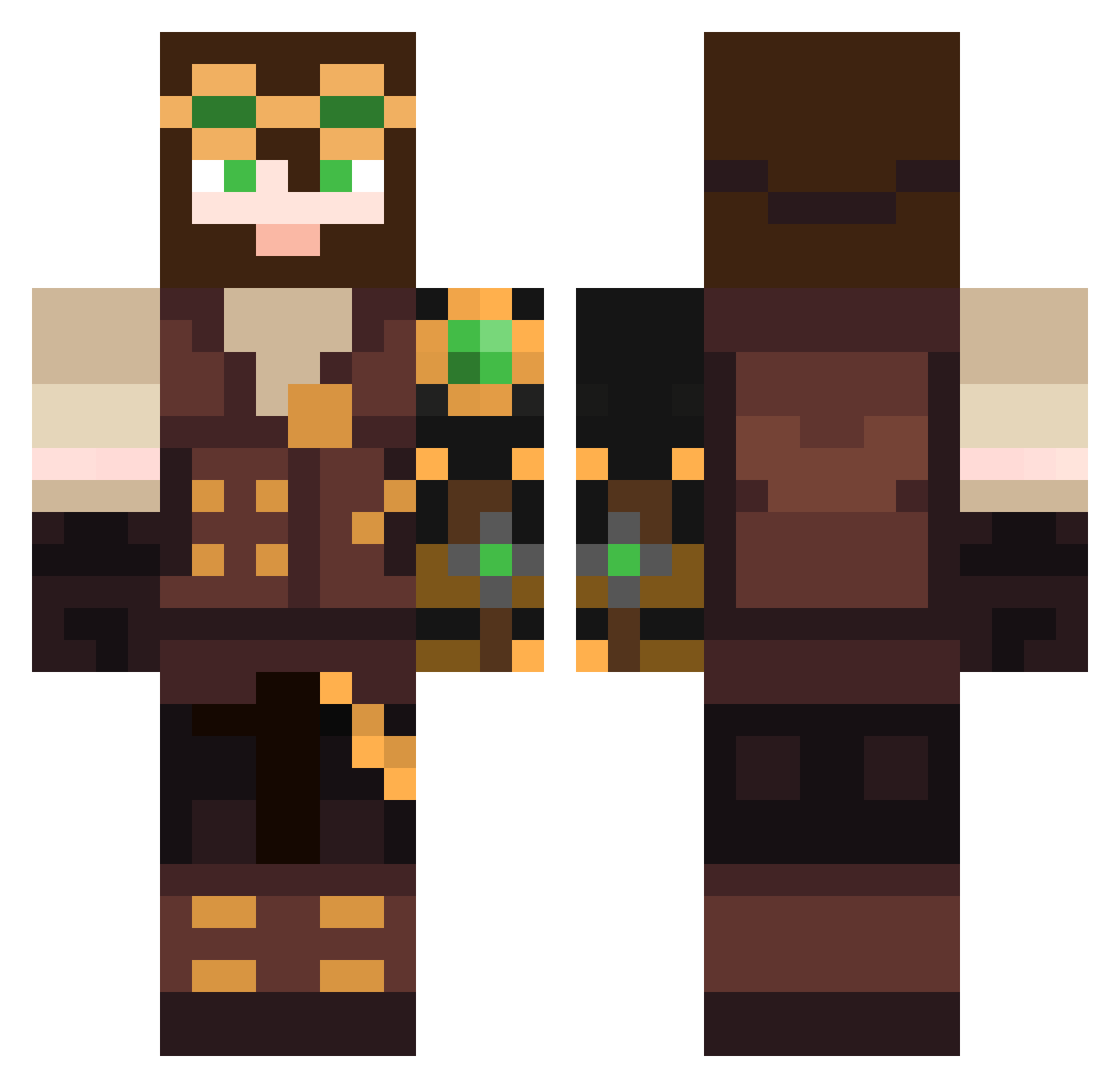 BeelzeBatt Minecraft skin, front and back view