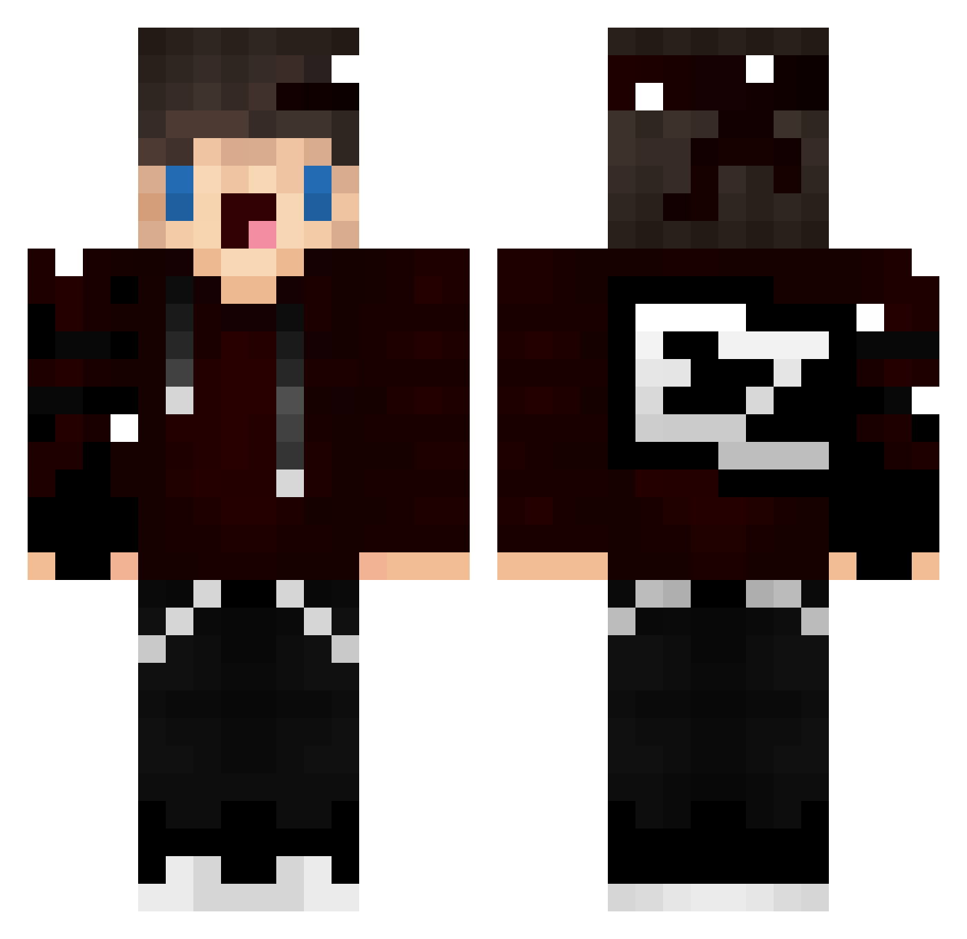 SkillPaper Minecraft skin, front and back view