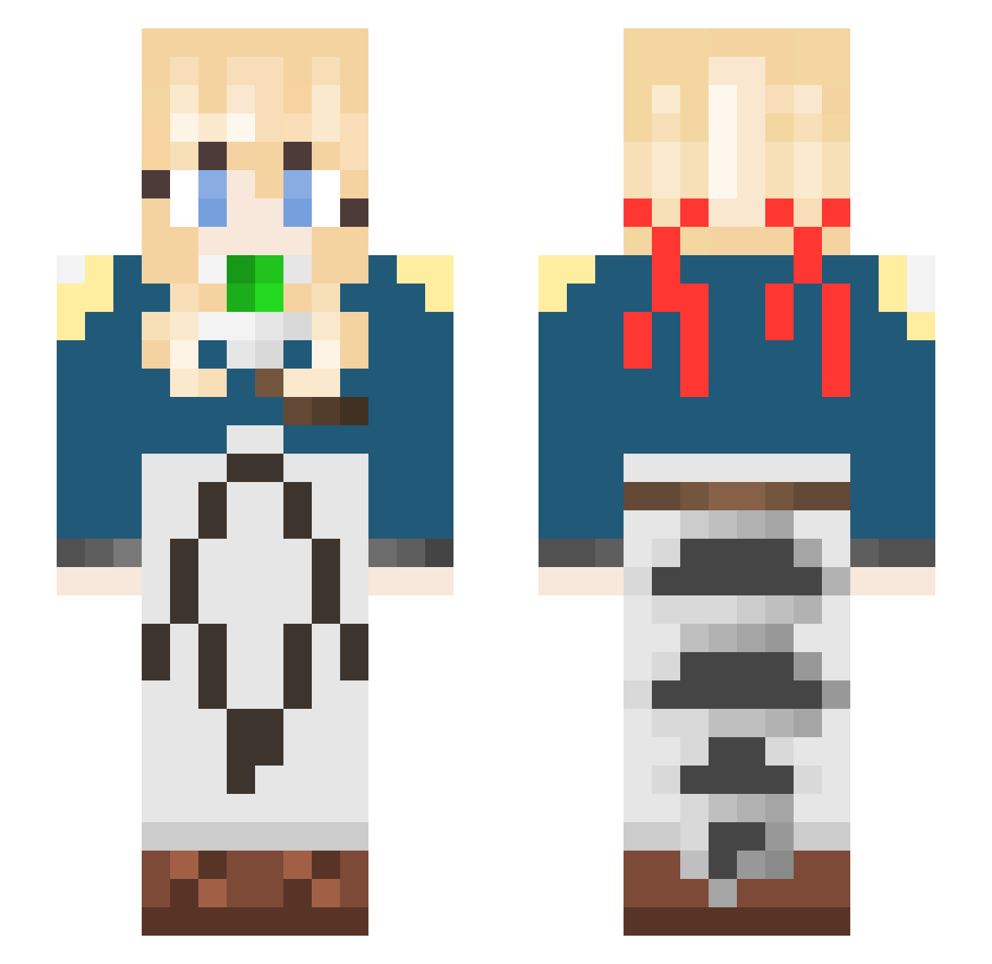 jebbdwarf Minecraft skin, front and back view