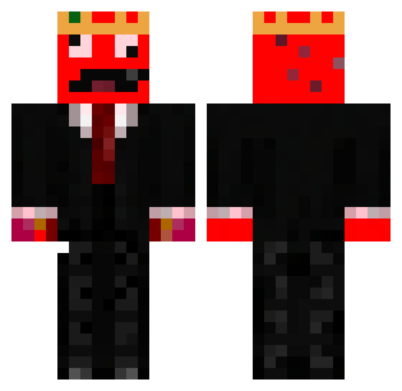 Aloobhai Minecraft skin, front and back view