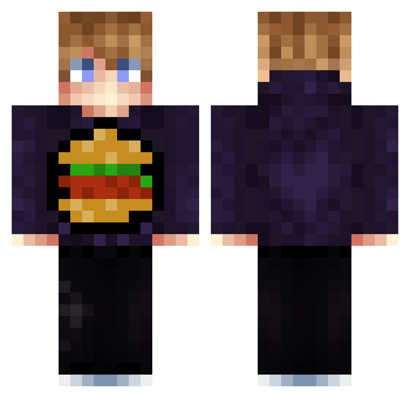 TakashiGHG Minecraft skin, front and back view