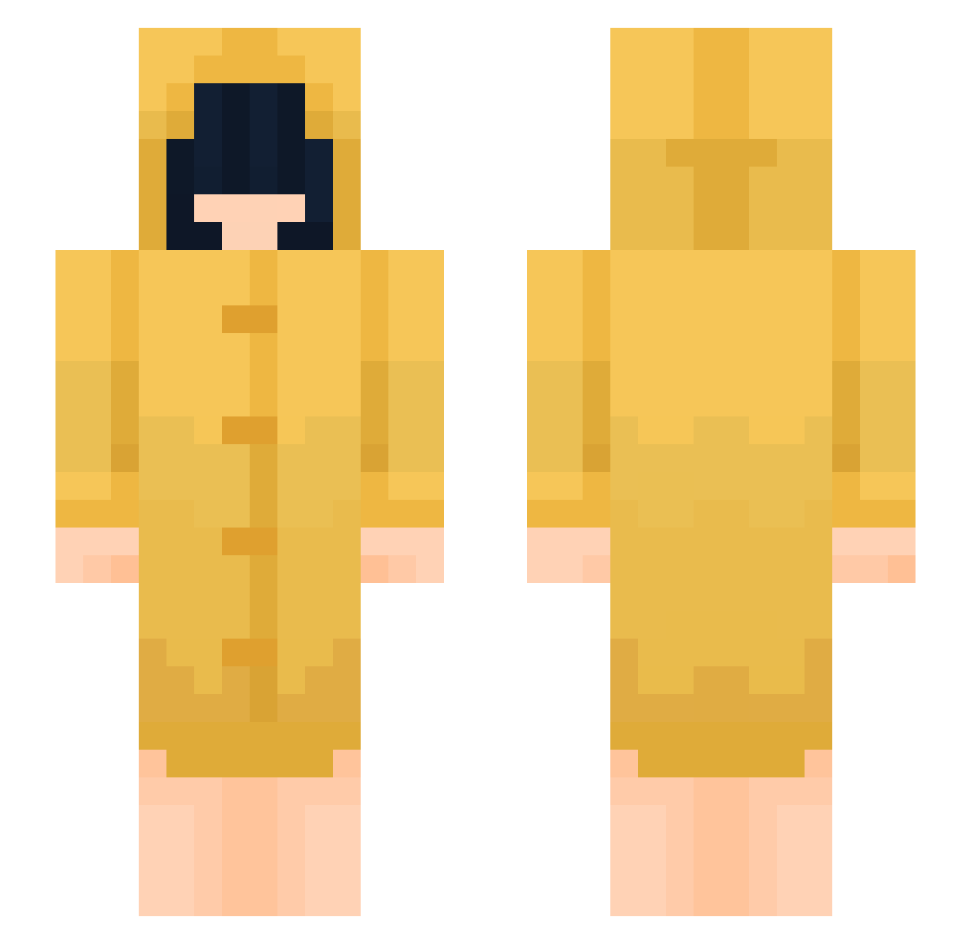 L3tt3rs Minecraft skin, front and back view