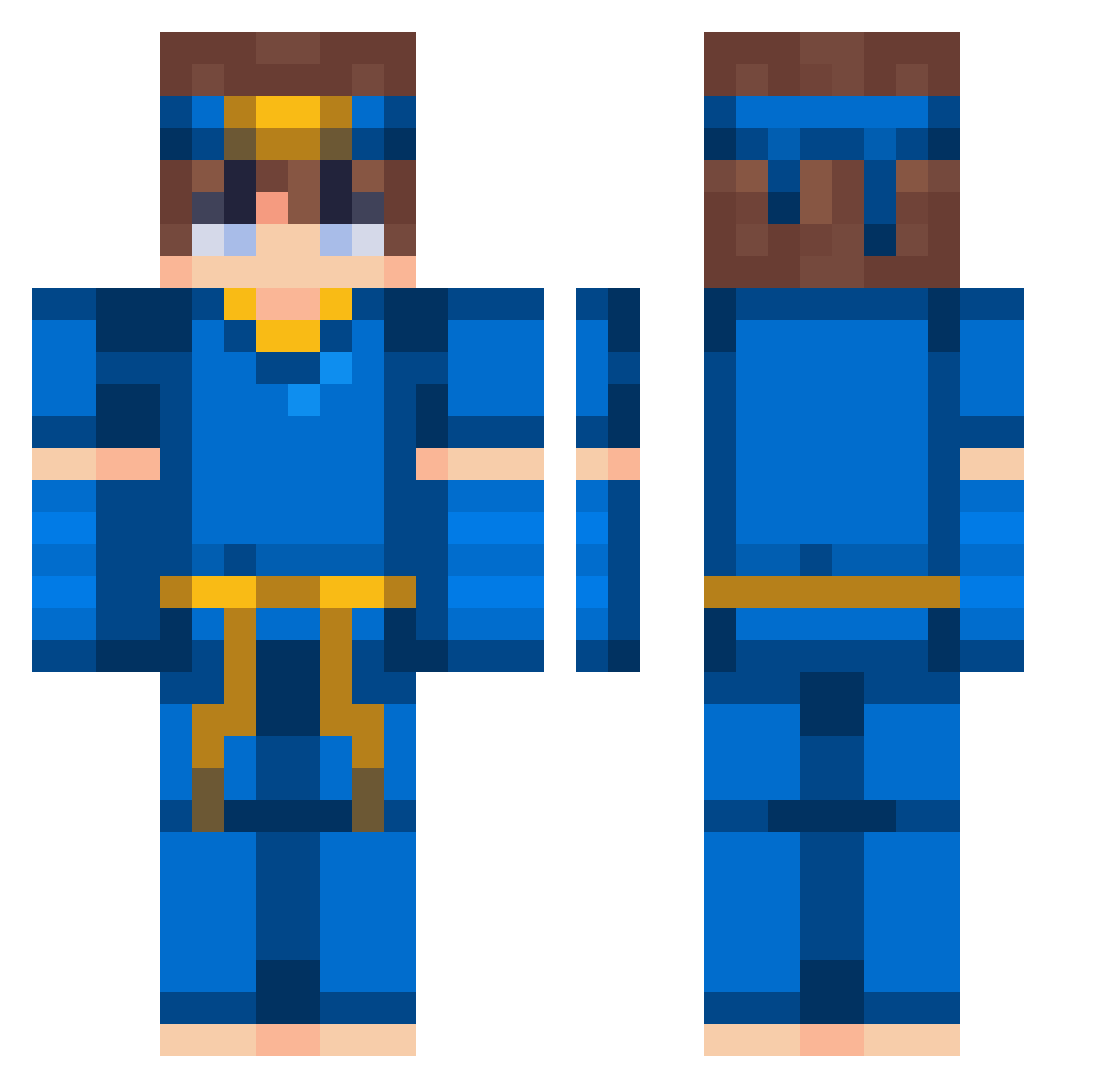 NinjaInPizama Minecraft skin, front and back view