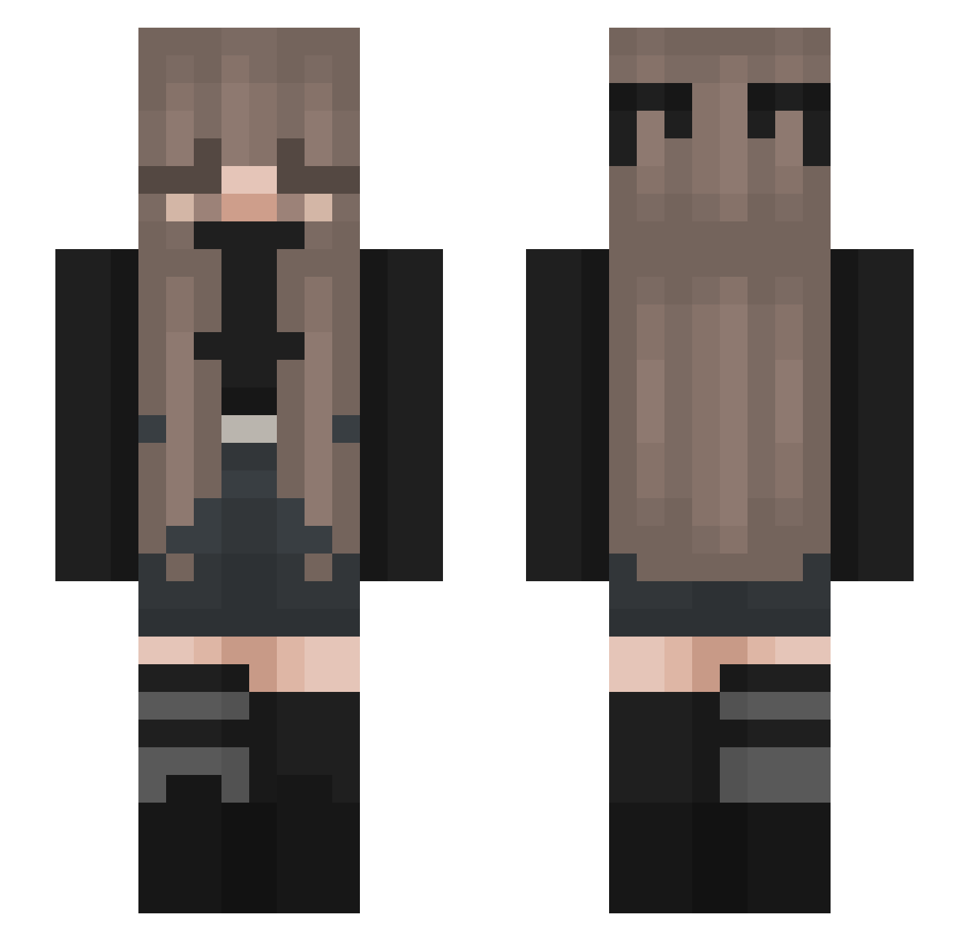 Mikii5002 Minecraft skin, front and back view