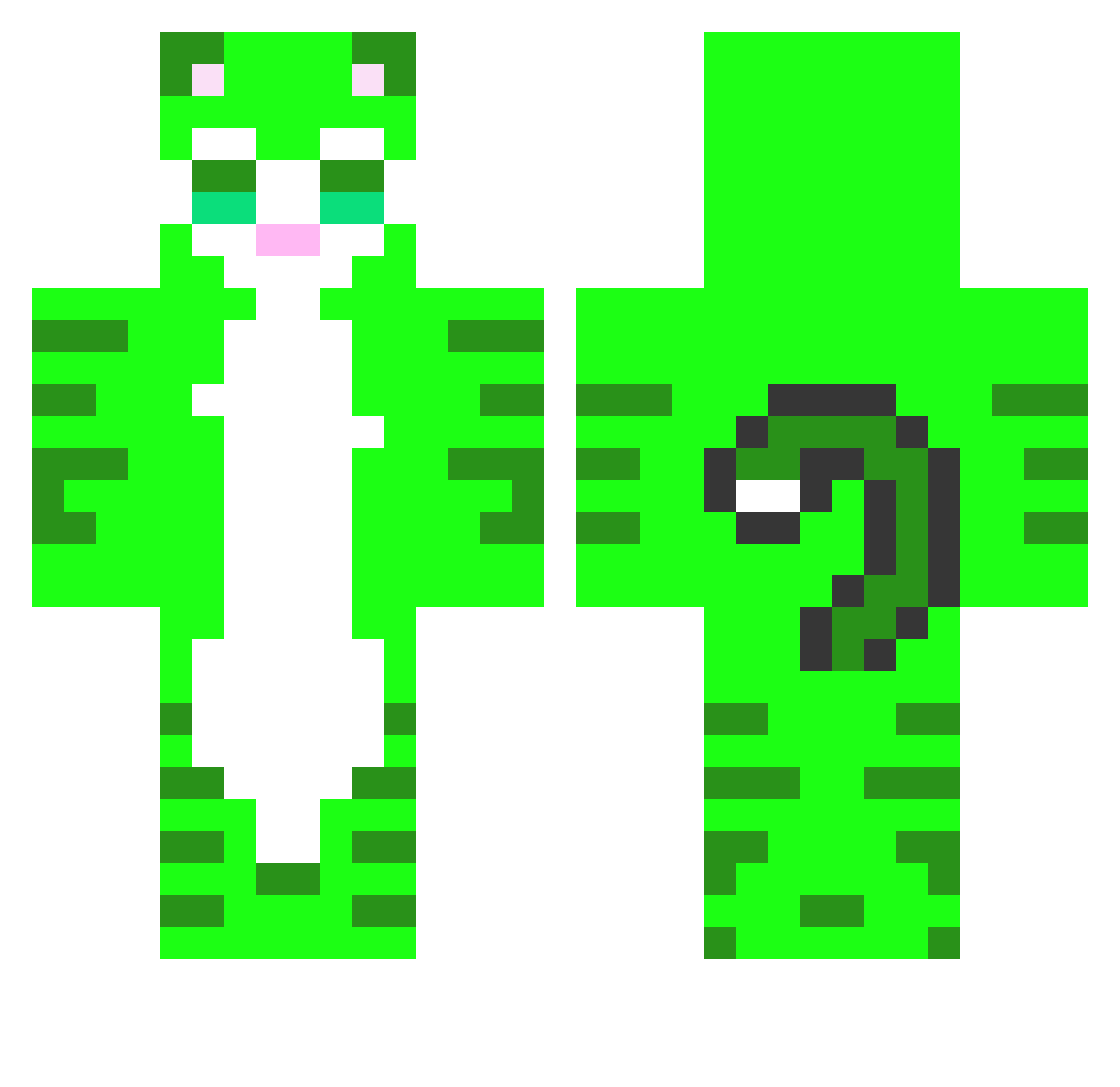 Arctino Minecraft skin, front and back view