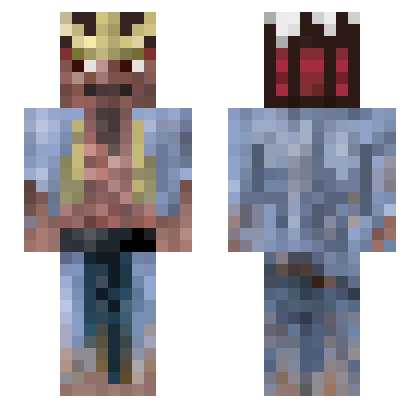 Aldukha Minecraft skin, front and back view