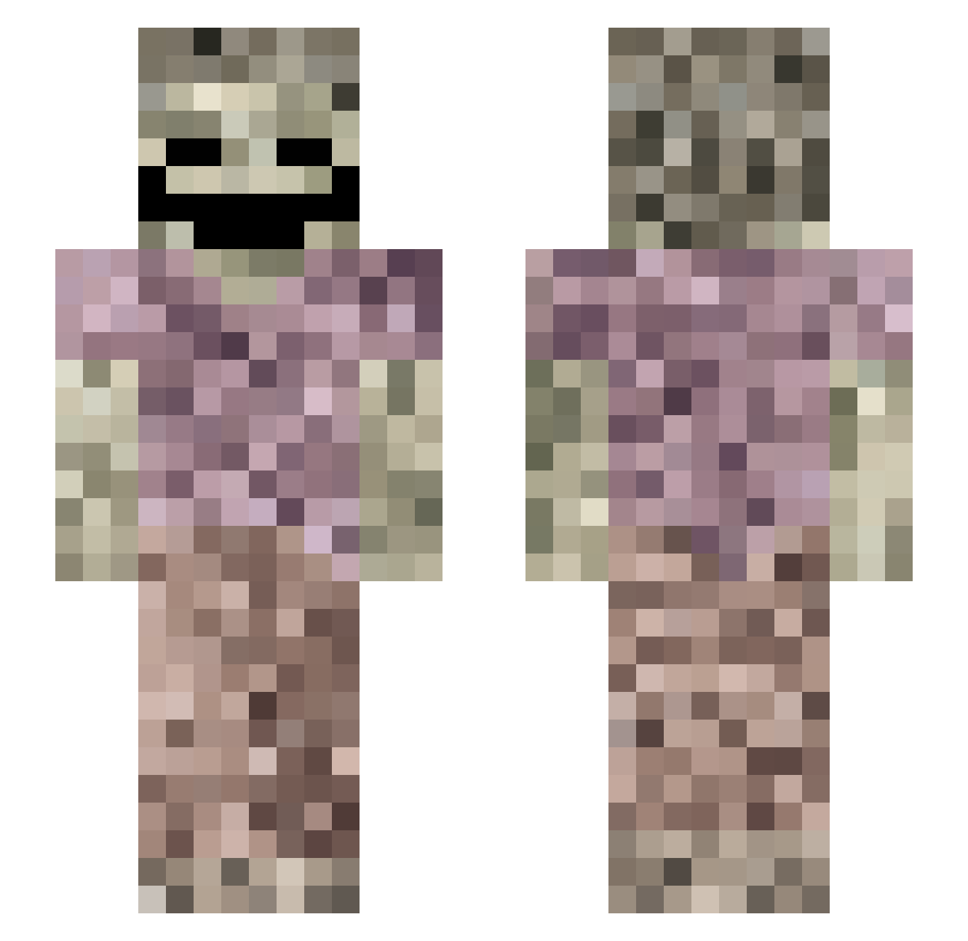 yaronetta Minecraft skin, front and back view