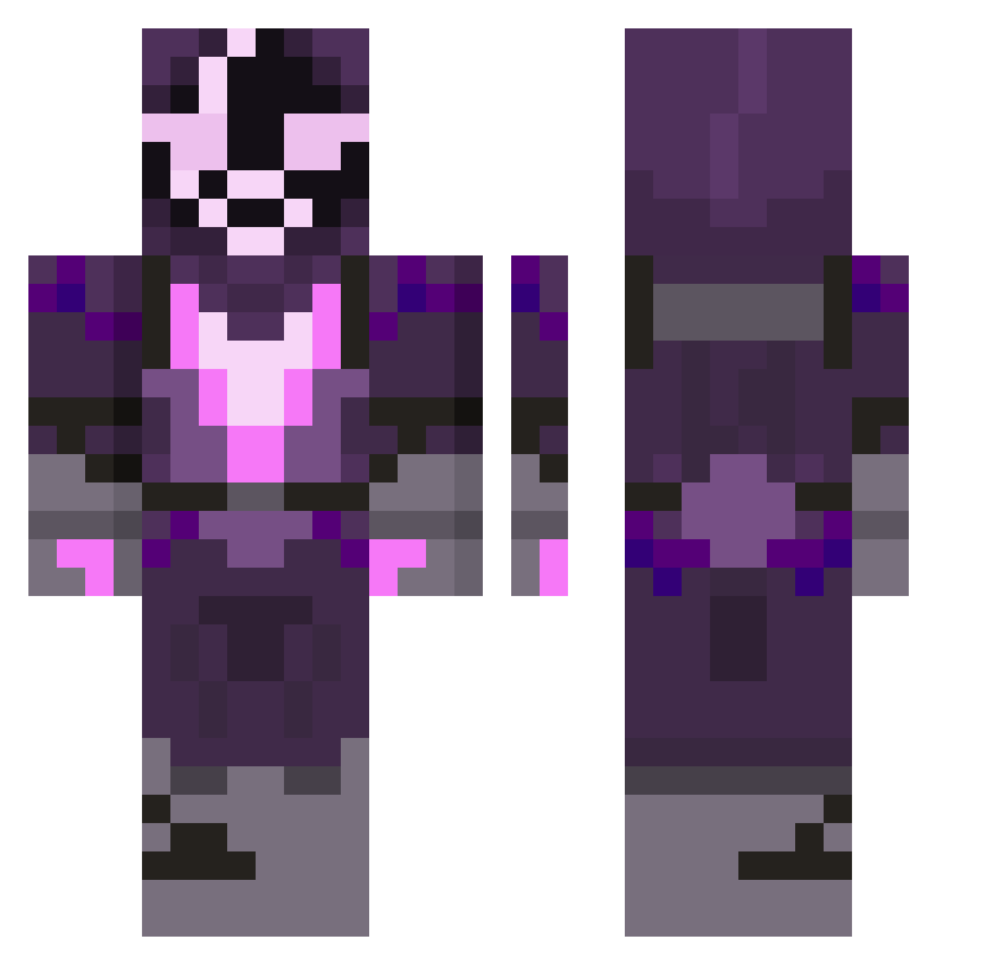 Doggorite Minecraft skin, front and back view
