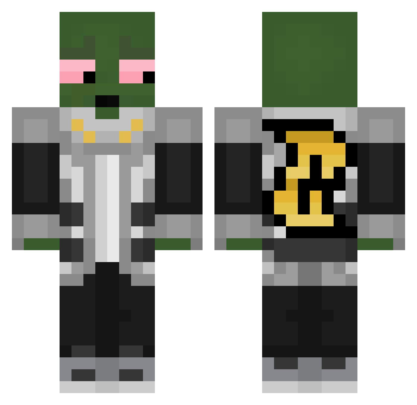 DoragonTv Minecraft skin, front and back view